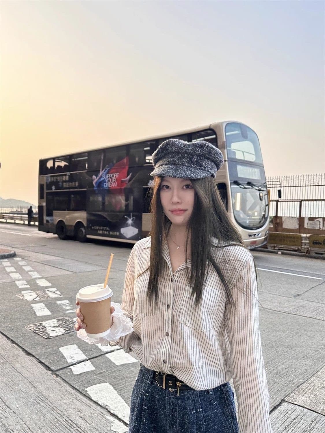 2026 레트로 스트라이프 슬림해 보이는 긴팔 셔츠 새로운 맨위 캐주얼 자외선 차단 얇은 스타일 폴로 칼라 다용도 루즈핏 셔츠 상세 이미지 10
