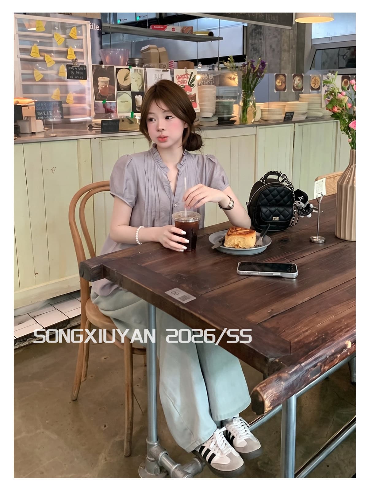 원본 원단 프릴 거품 소매 셔츠 여름 프랑스식 고급 센스 품격 루즈핏 슬림해 보이는 다용도 작은 셔츠 상세 이미지 7