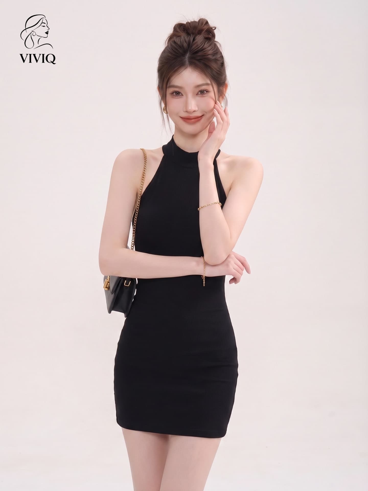 핫걸 행침 목 백리스 민소매 여성 드레스 여름 새로운 디자인 센스 레이스 뒤로 허리 수축 슬림해 보이는 짧은 치마 상세 이미지 5