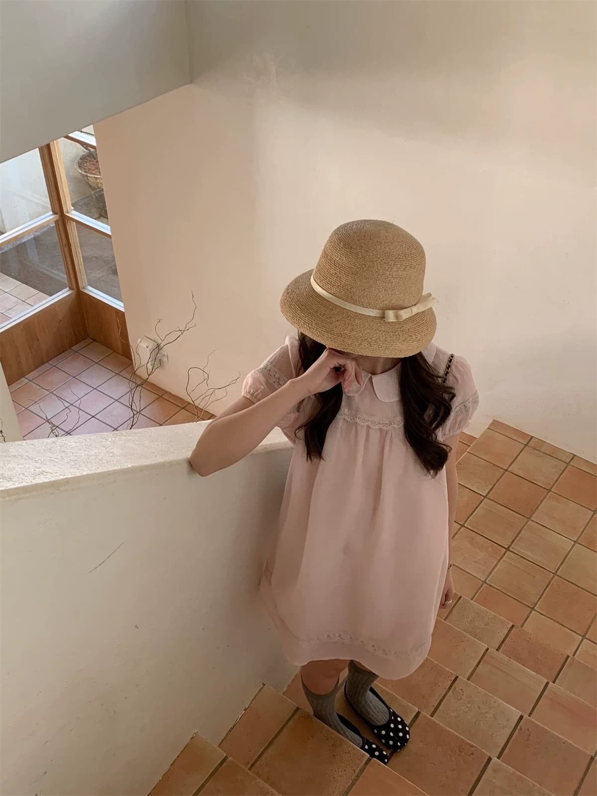 원본 원단 원본 것 한 여성 달콤함 핑크색 행침 목 리본 민소매 조끼 불규칙 밑단 맨위 상세 이미지 29