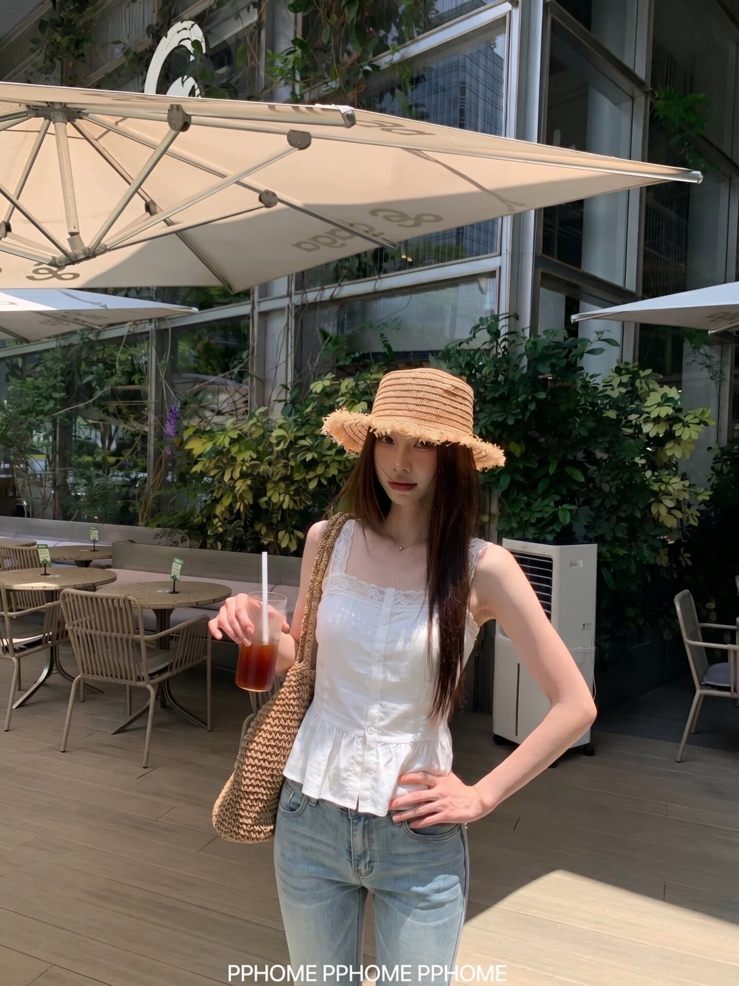 면 린넨 프랑스식 달콤함 레이스 레이스 패치워크 캐미솔 여름 허리 수축 슬림해 보이는 쇼트 스타일 민소매 작은 맨위 상세 이미지 3