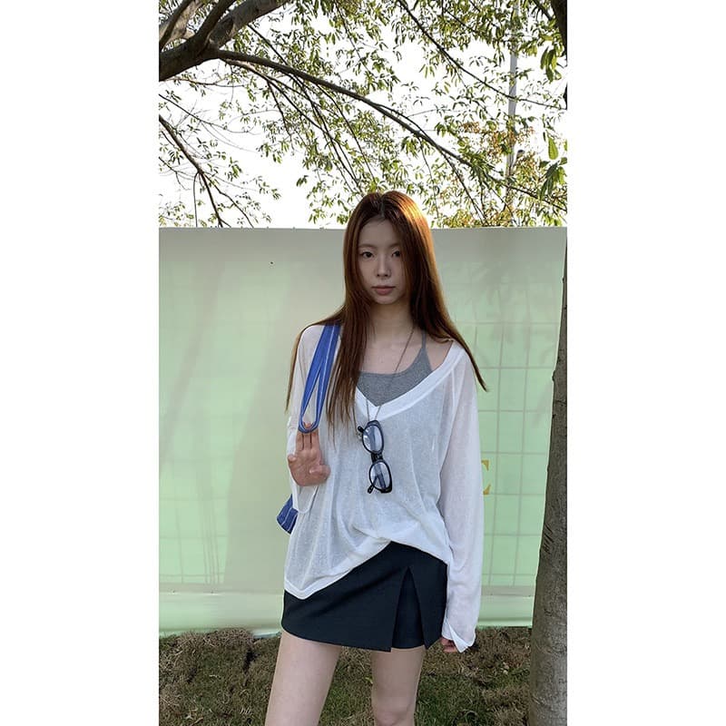 불규칙 한 마디 반신 스커트 여성 여름 2026 새로운 슈퍼 화재 타이트 스커트 회색 치마 작은 키 정장 미니 스커트 이미지 4