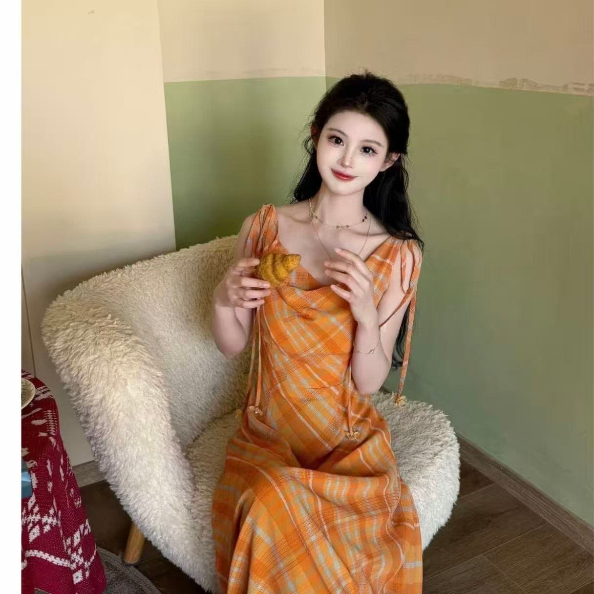 프랑스식 복잡한 고대 칼라 꽃무늬 슬립 여성 드레스 2026 여름 새로운 허리 수축 슬림해 보이는 품격 휴가 롱 스커트 상세 이미지 9