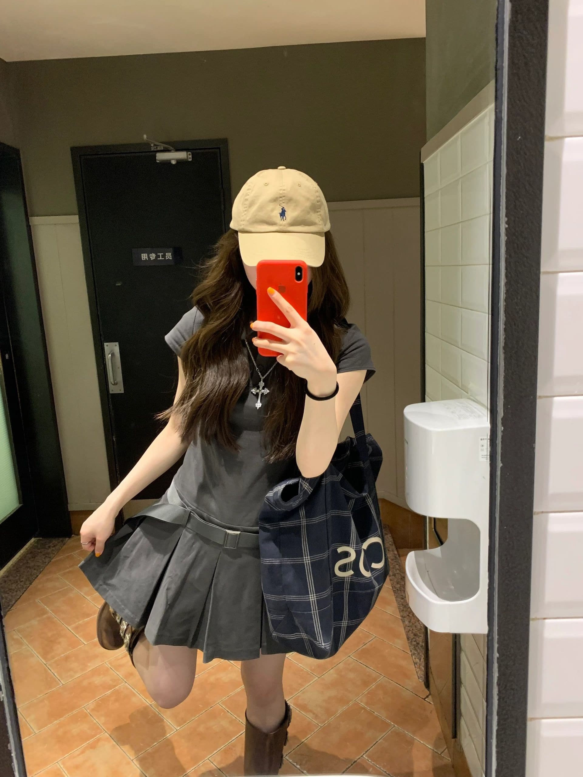 아메리칸 소금 부서 워크웨어 바람 polo 폴로 칼라 셔츠 드레스 여름 새로운 회색 플리츠 미니 스커트 작은 아이들 상세 이미지 7