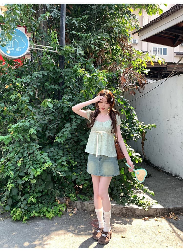 봄 야생화 계곡 대 라운드 넥 자이언트 잘 생긴 반팔 t 여름 새로운 아름다운 꽃무늬 맨위 상세 이미지 10