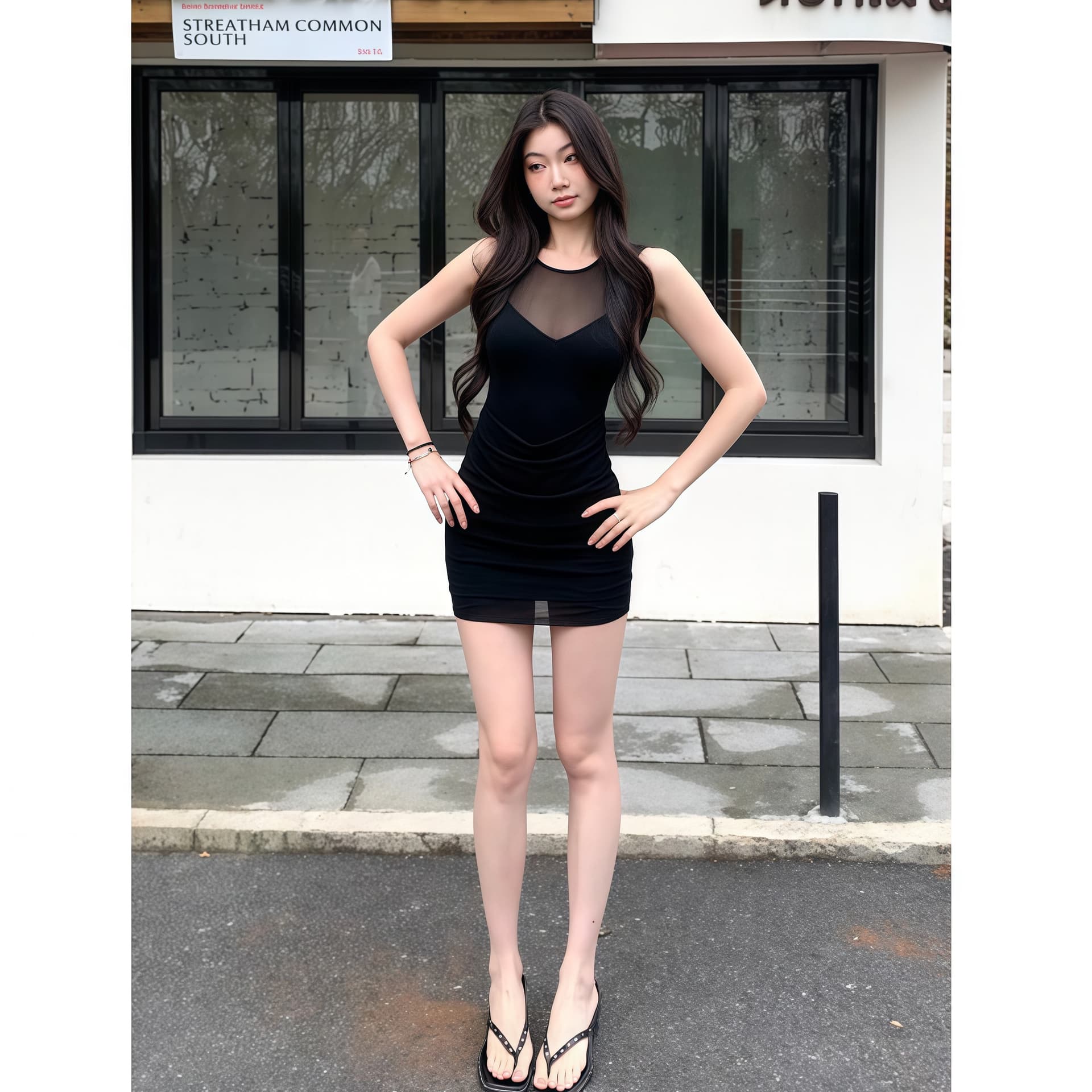 프랑스식 로얄 자매 바람 검정색 망사 패치워크 여성 드레스 여름 작은 키 섹시함 허리 수축 슬림해 보이는 타이트 스커트 짧은 치마 상세 이미지 6