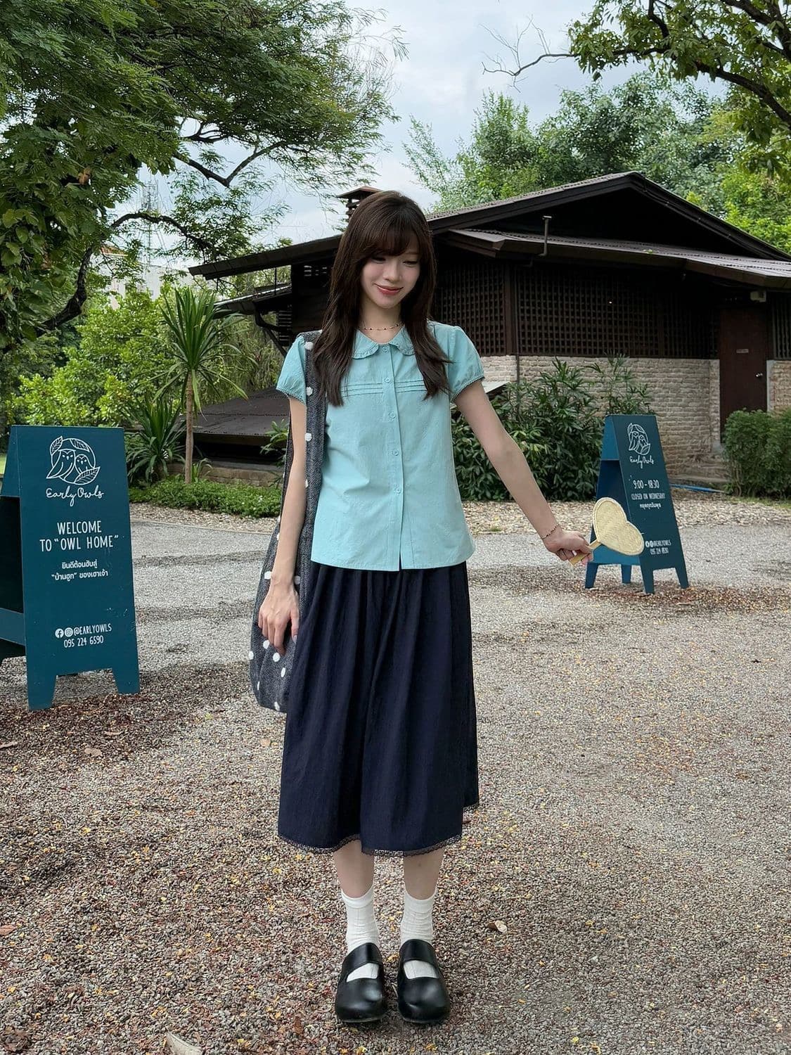 정가 순면 장기 Pleat 레이스 베이비 칼라 고급 작은 셔츠 여성 여름 시안 반팔 셔츠 맨위 상세 이미지 4