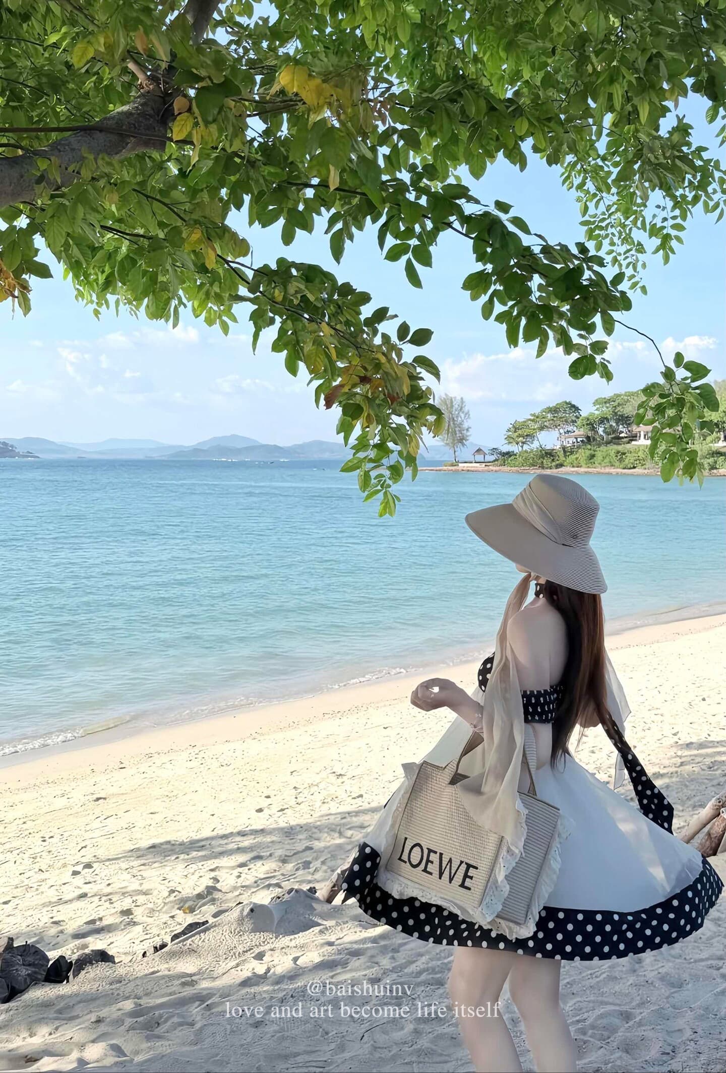 원본 것 원본 쉬폰 원단 오프숄더 도트 무늬 드레스 아이들 여름 해변가 휴가 미니 스커트 상세 이미지 5