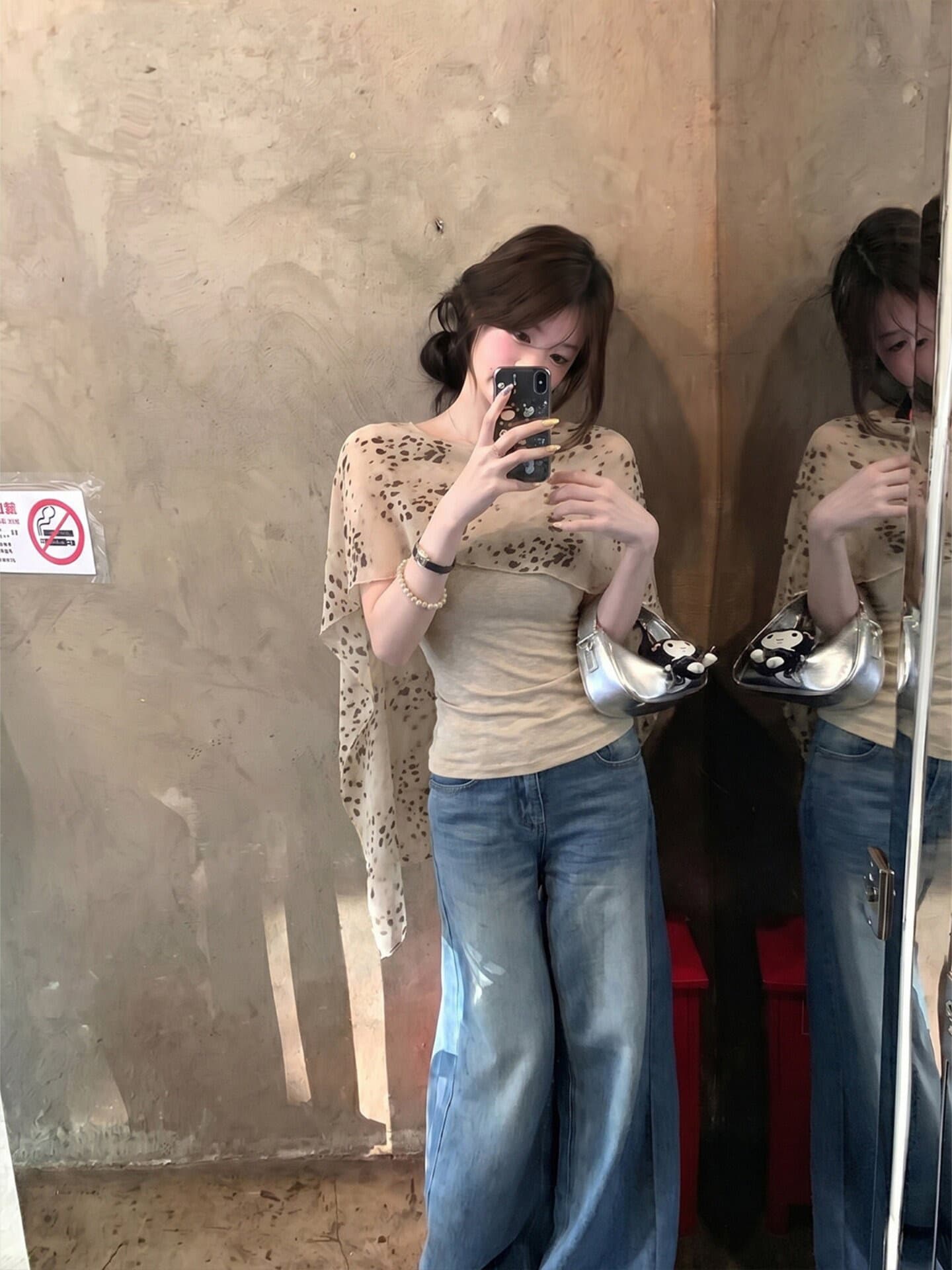 레오파드 무늬 숄 민소매 티셔츠 여성 여름 프랑스식 허리 수축 몸매 가꾸기 슬림해 보이는 디자인 센스 순수한 욕망 페이크 레이어드 쇼트 스타일 맨위 상세 이미지 11