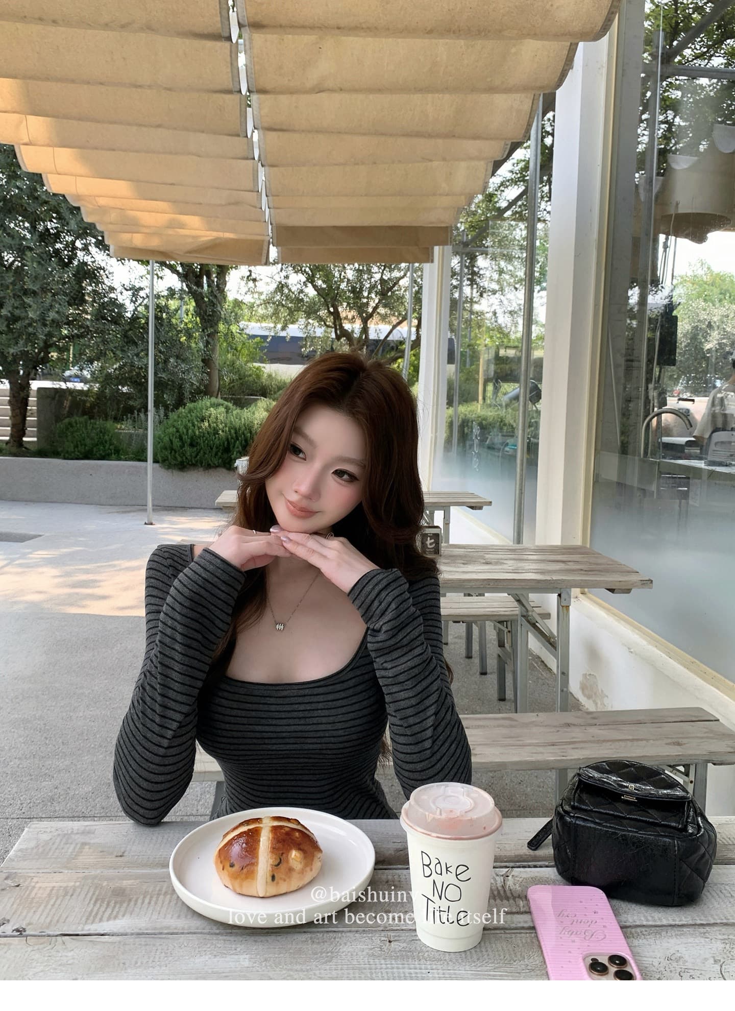 깊은 u 칼라 긴팔 티셔츠 여성 여름과 가을 얇은 스타일 한 부서 부드러운 허리 수축 핫걸 슬림해 보이는 다용도 작은 대중 스트라이프 맨위 상세 이미지 19