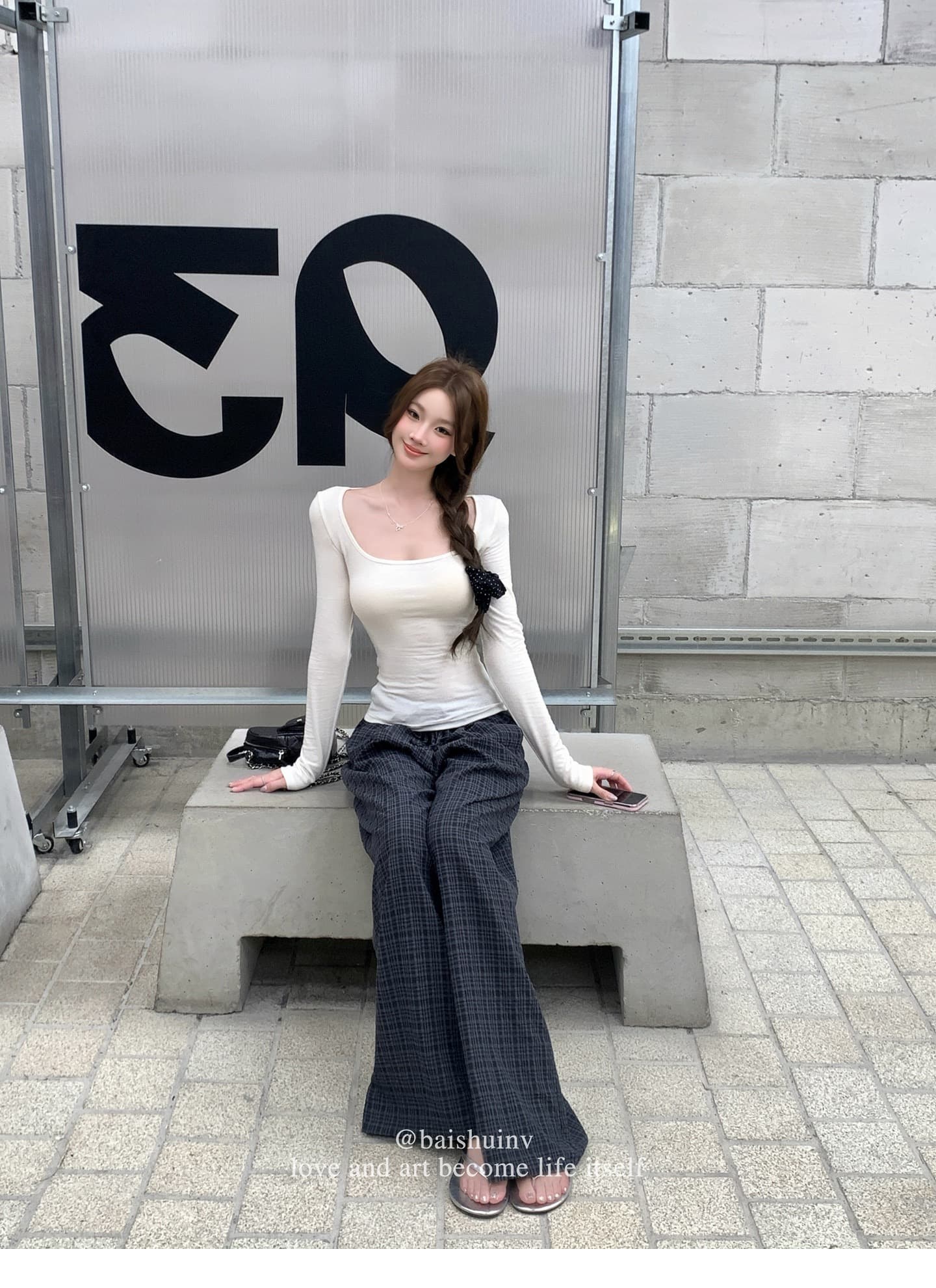 깊은 u 칼라 긴팔 티셔츠 여성 여름과 가을 얇은 스타일 한 부서 부드러운 허리 수축 핫걸 슬림해 보이는 다용도 작은 대중 스트라이프 맨위 상세 이미지 42