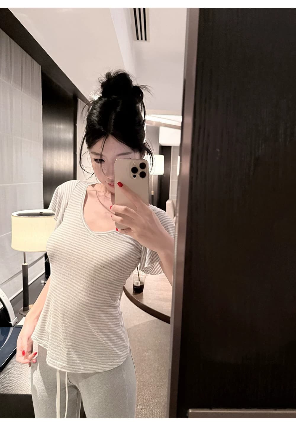 주간 실크 리브 원단 도루 피하다. 접근 원본 종류 새로운 허리 수축 슬림해 보이는 몸매 가꾸기 다용도 맨위 트렌디 상세 이미지 5