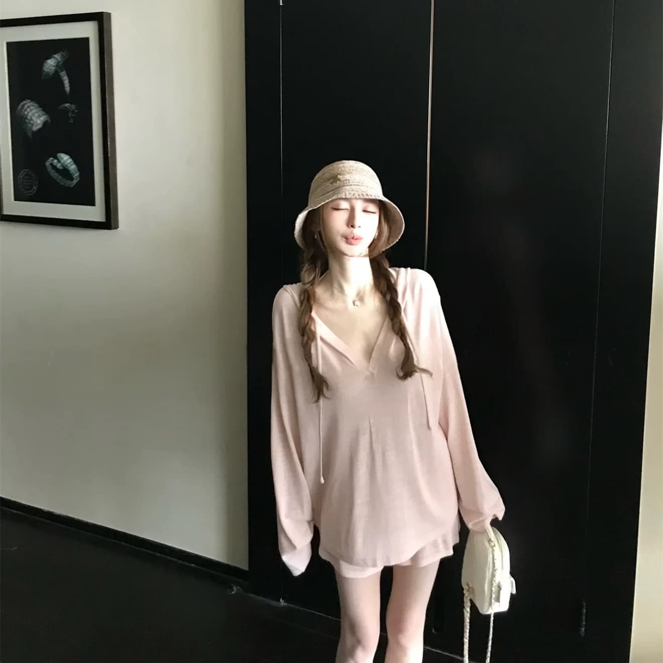 게으른 빛 산소 캐주얼 스포츠 슈트 여성 봄 여름 투피스 세트 반바지 후드티 루즈핏 가정 외출용 러닝 서비스