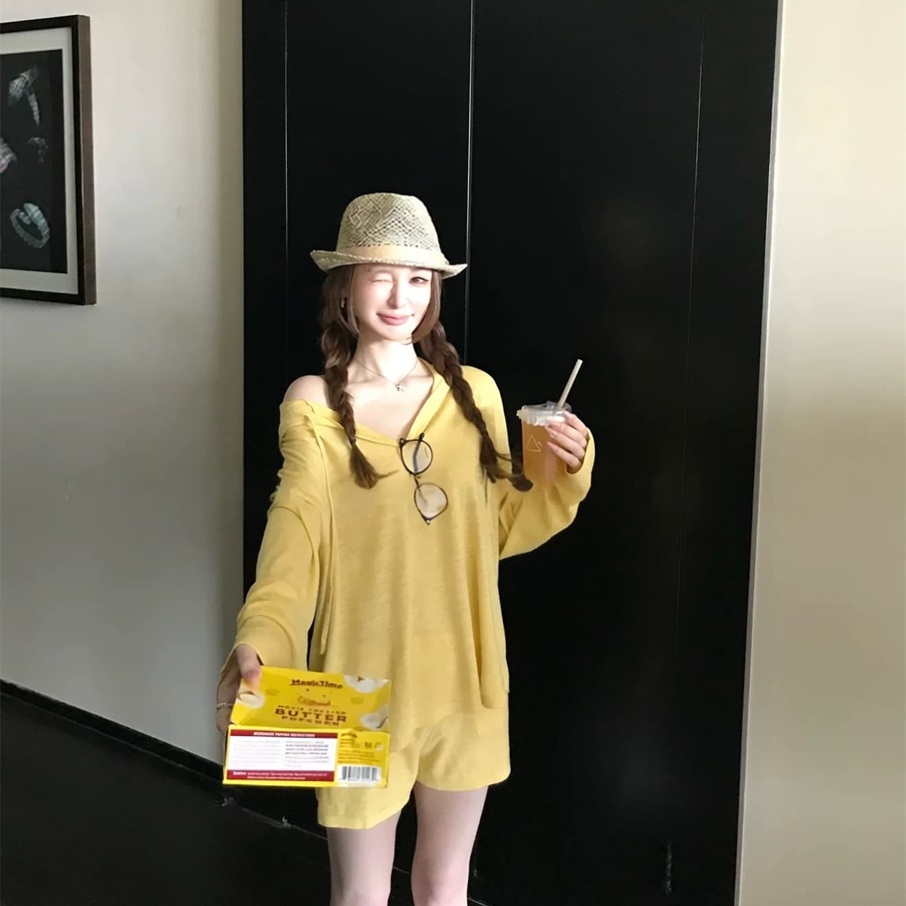 게으른 빛 산소 캐주얼 스포츠 슈트 여성 봄 여름 투피스 세트 반바지 후드티 루즈핏 가정 외출용 러닝 서비스 이미지 2