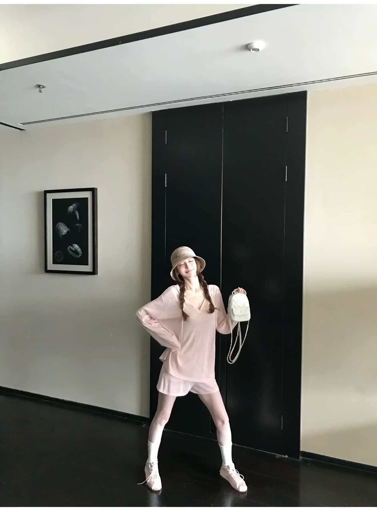 게으른 빛 산소 캐주얼 스포츠 슈트 여성 봄 여름 투피스 세트 반바지 후드티 루즈핏 가정 외출용 러닝 서비스 상세 이미지 10