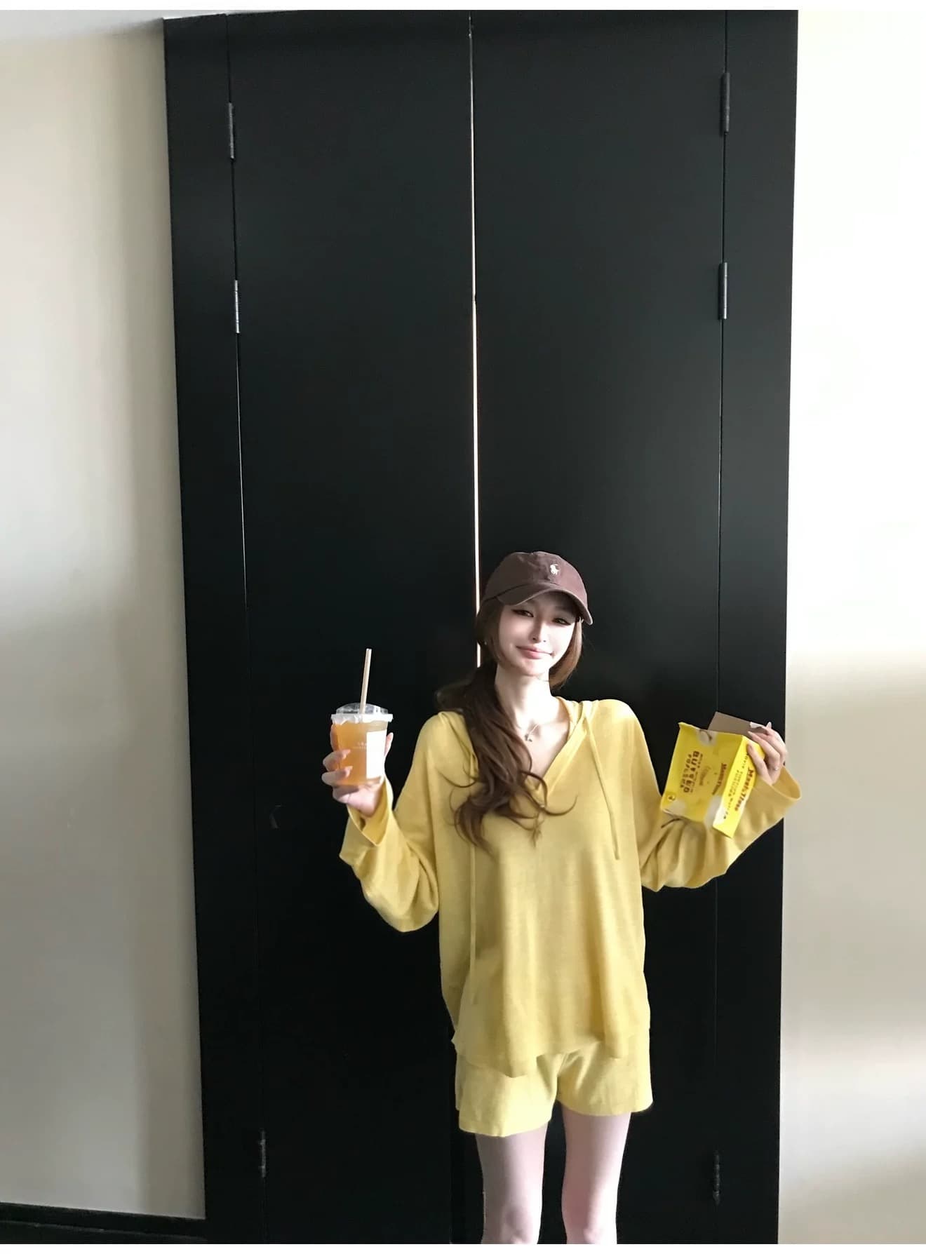 게으른 빛 산소 캐주얼 스포츠 슈트 여성 봄 여름 투피스 세트 반바지 후드티 루즈핏 가정 외출용 러닝 서비스 상세 이미지 32