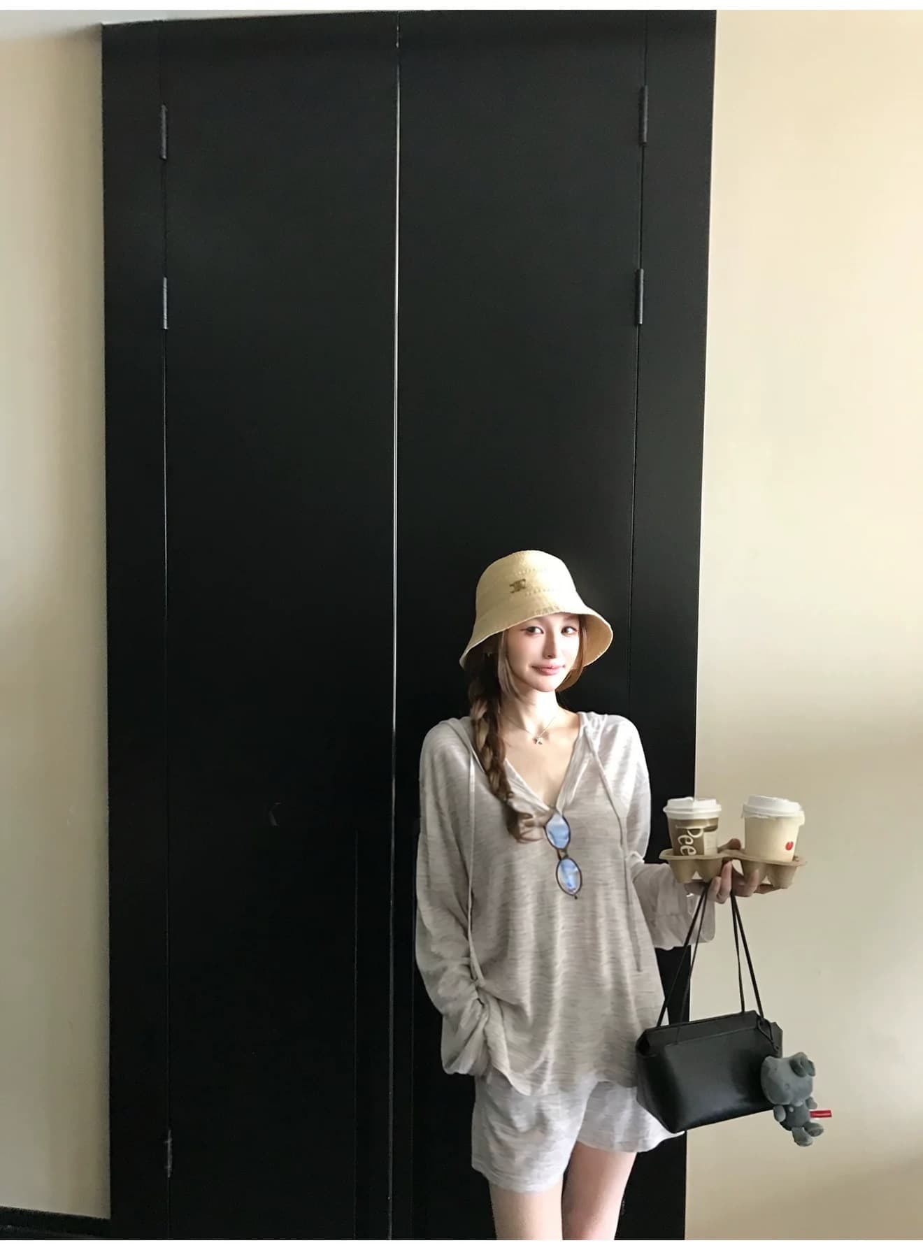 게으른 빛 산소 캐주얼 스포츠 슈트 여성 봄 여름 투피스 세트 반바지 후드티 루즈핏 가정 외출용 러닝 서비스 상세 이미지 48