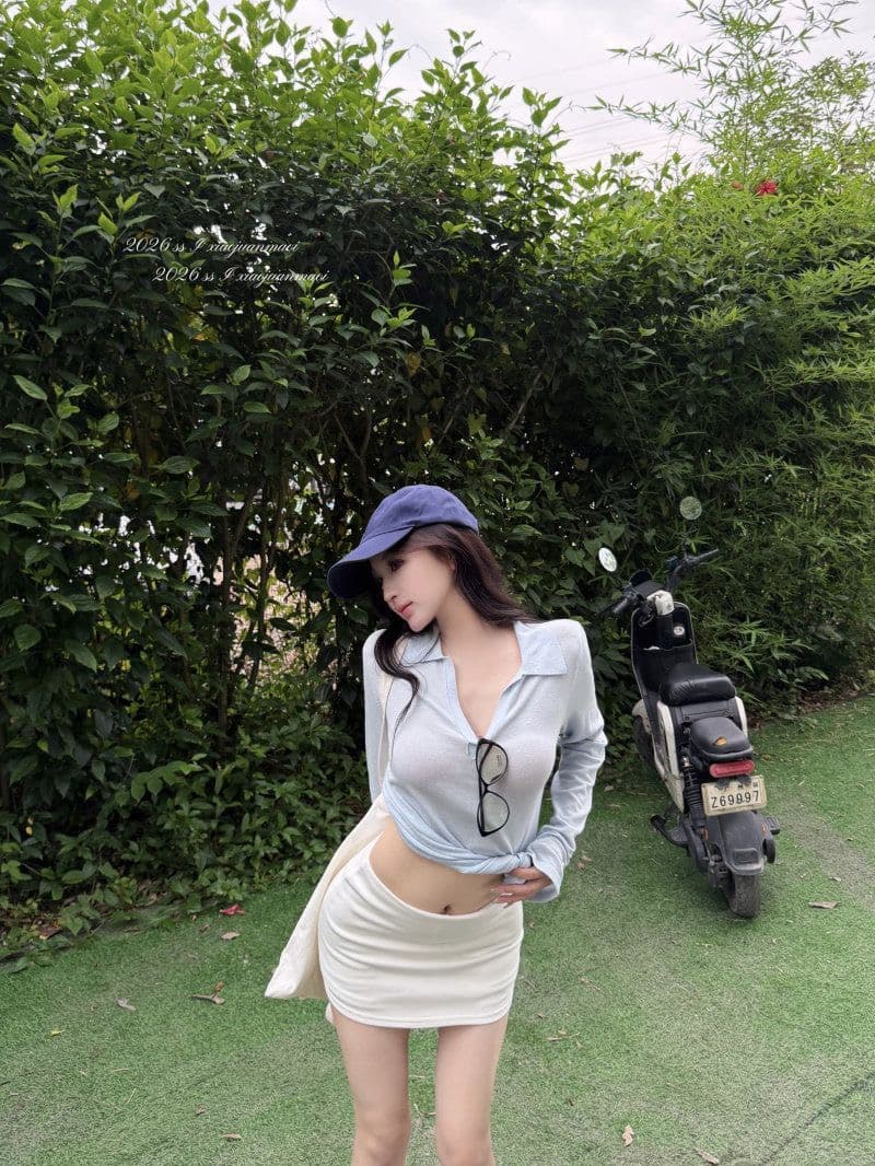 눈꽃 면 POLO 칼라 긴팔 티셔츠 여성 여름 얇은 스타일 통기성 태양 보호 셔츠 몸매 가꾸기 다용도 맨위 chic 트렌디 상세 이미지 4