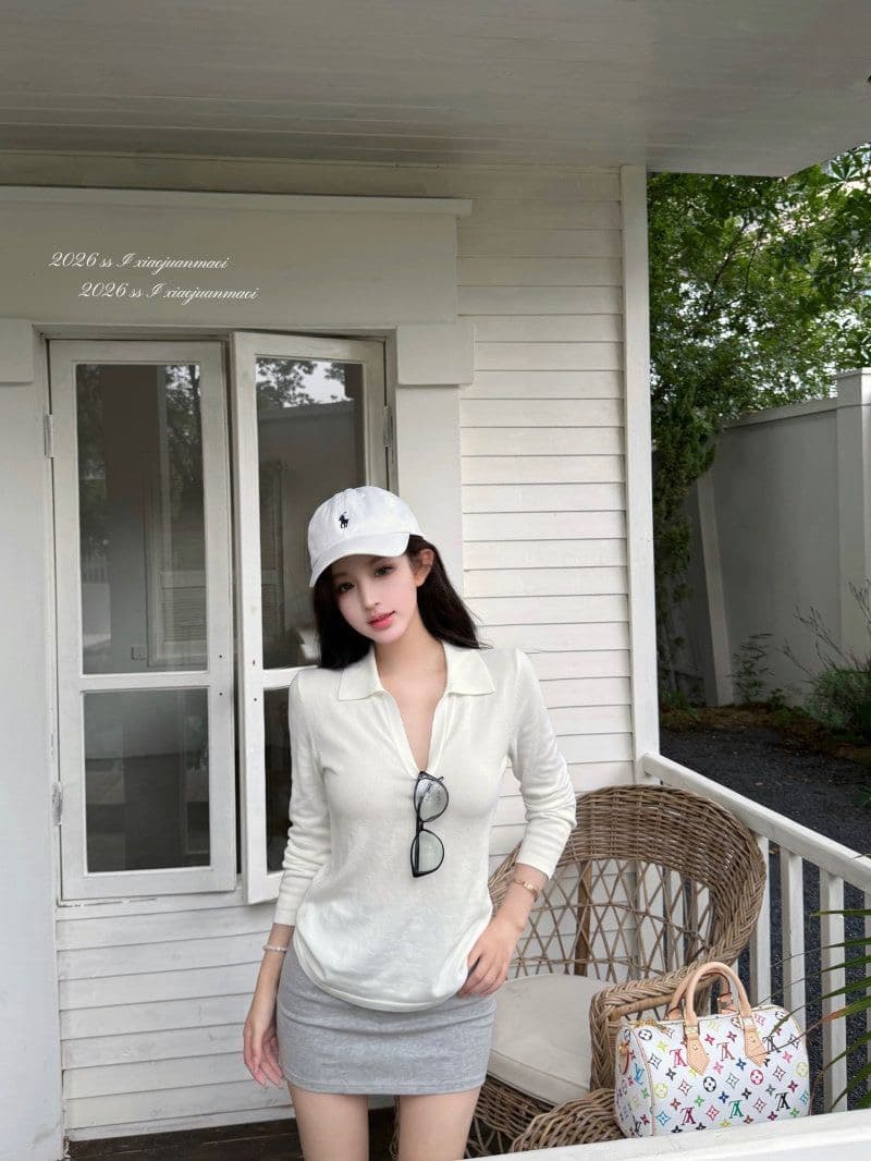 눈꽃 면 POLO 칼라 긴팔 티셔츠 여성 여름 얇은 스타일 통기성 태양 보호 셔츠 몸매 가꾸기 다용도 맨위 chic 트렌디 상세 이미지 6