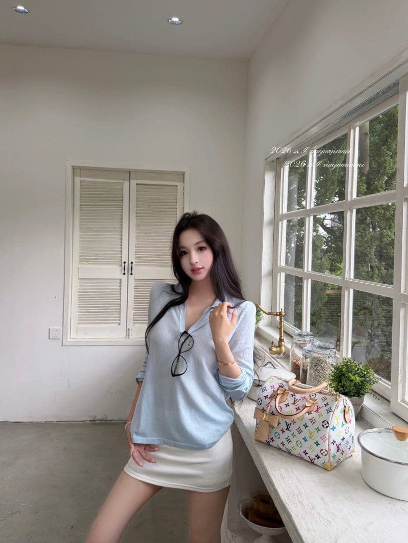 눈꽃 면 POLO 칼라 긴팔 티셔츠 여성 여름 얇은 스타일 통기성 태양 보호 셔츠 몸매 가꾸기 다용도 맨위 chic 트렌디 상세 이미지 9