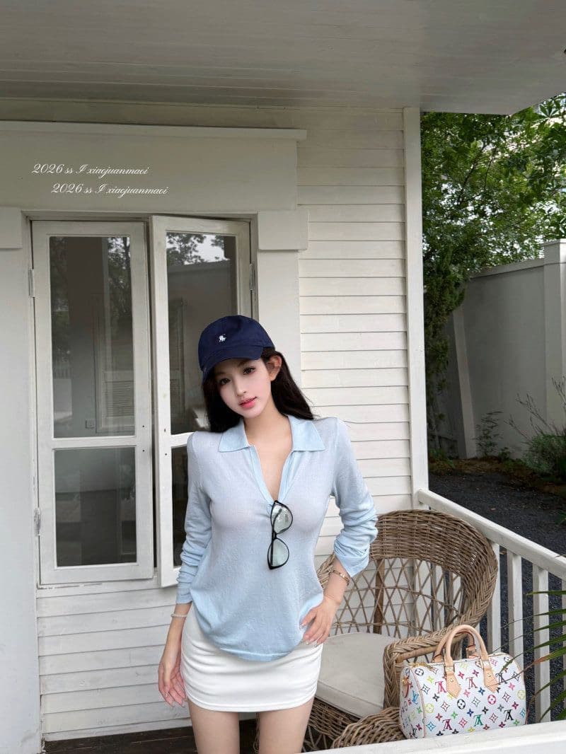 눈꽃 면 POLO 칼라 긴팔 티셔츠 여성 여름 얇은 스타일 통기성 태양 보호 셔츠 몸매 가꾸기 다용도 맨위 chic 트렌디 상세 이미지 21