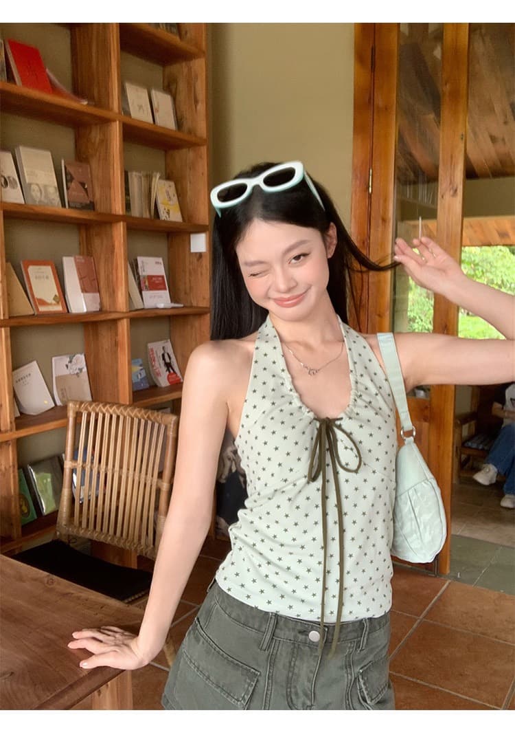 2026 아메리칸 행침 목 섹시함 캐미솔 여름 외출용 핫걸 착용 가져 가라. ins 한 스타일 맨위 디자인 센스 상세 이미지 5