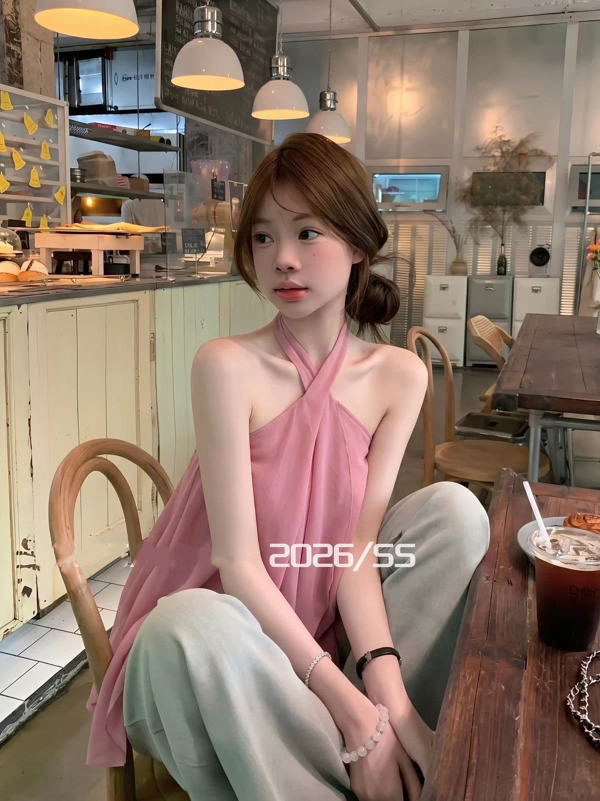 핑크색 십자가 행침 목 맨위 슬림해 보이는 디자인 상세 이미지 6