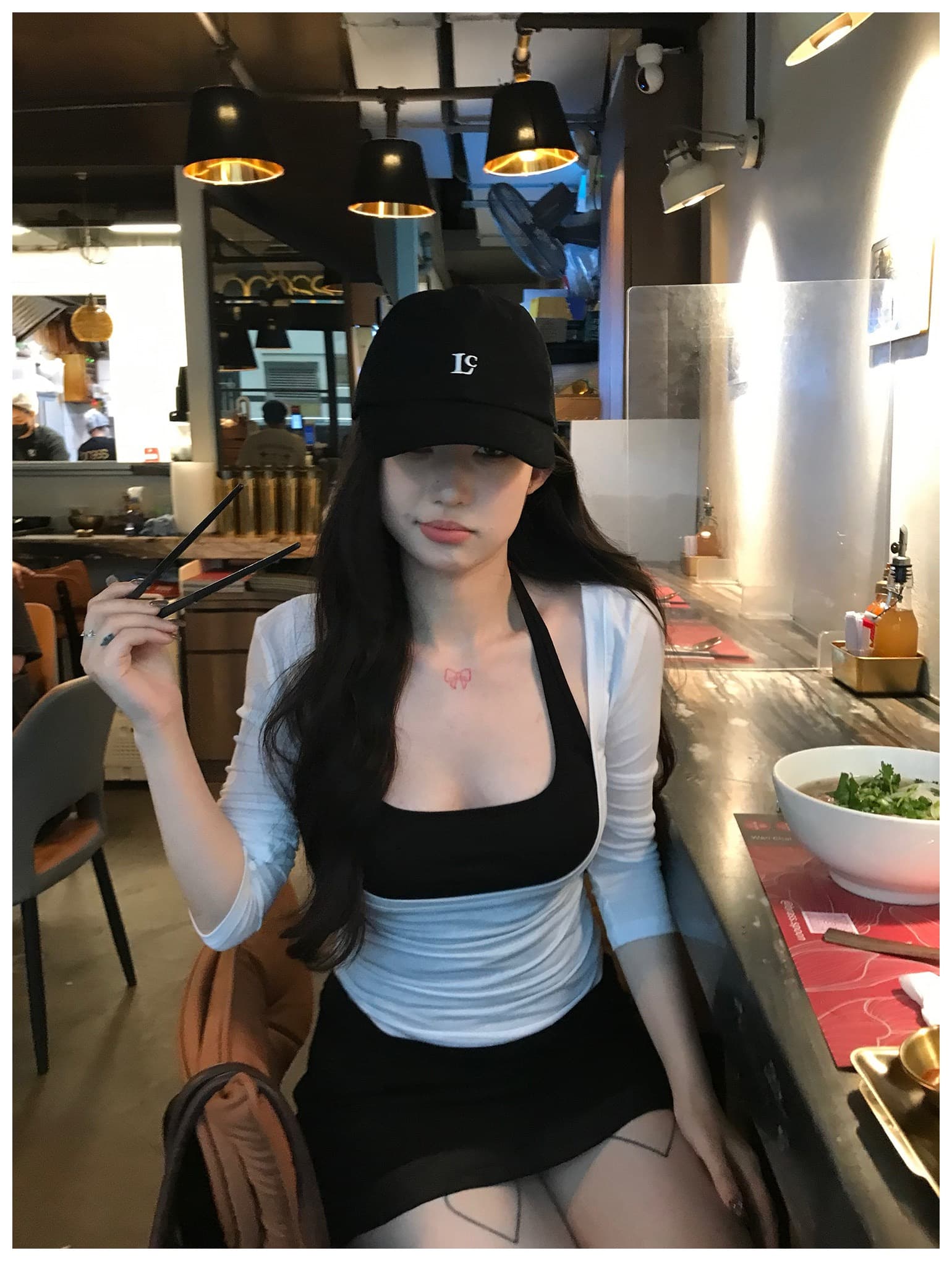 아름다운 핫걸 세트 여성 이른 가을 새로운 마이크로 ~을 통해 얇은 스타일 긴팔 티셔츠 인사이드 가져 가라. 행침 목 캐미솔 투피스 세트 상세 이미지 8