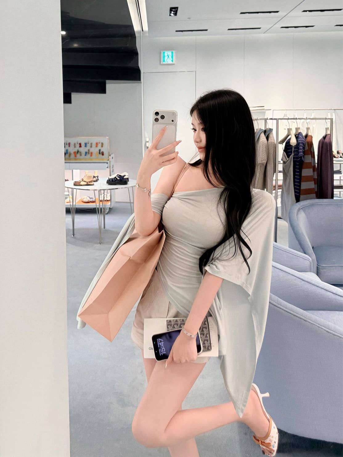 모달 불규칙 비스듬한 어깨 디자인 센스 티셔츠 리본 허리 수축 여성 조기 가을 작은 대중 핫걸 디스플레이 몸 맨위 상세 이미지 8