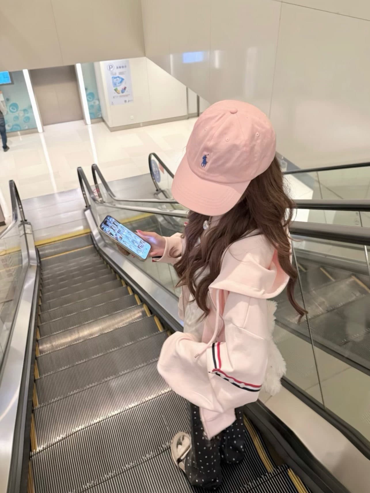 후아 면 복합 한 부서 봄 가을 지퍼 재킷 삼색 스트라이프 후드 오픈 가디건 후드티 여성 상세 이미지 1