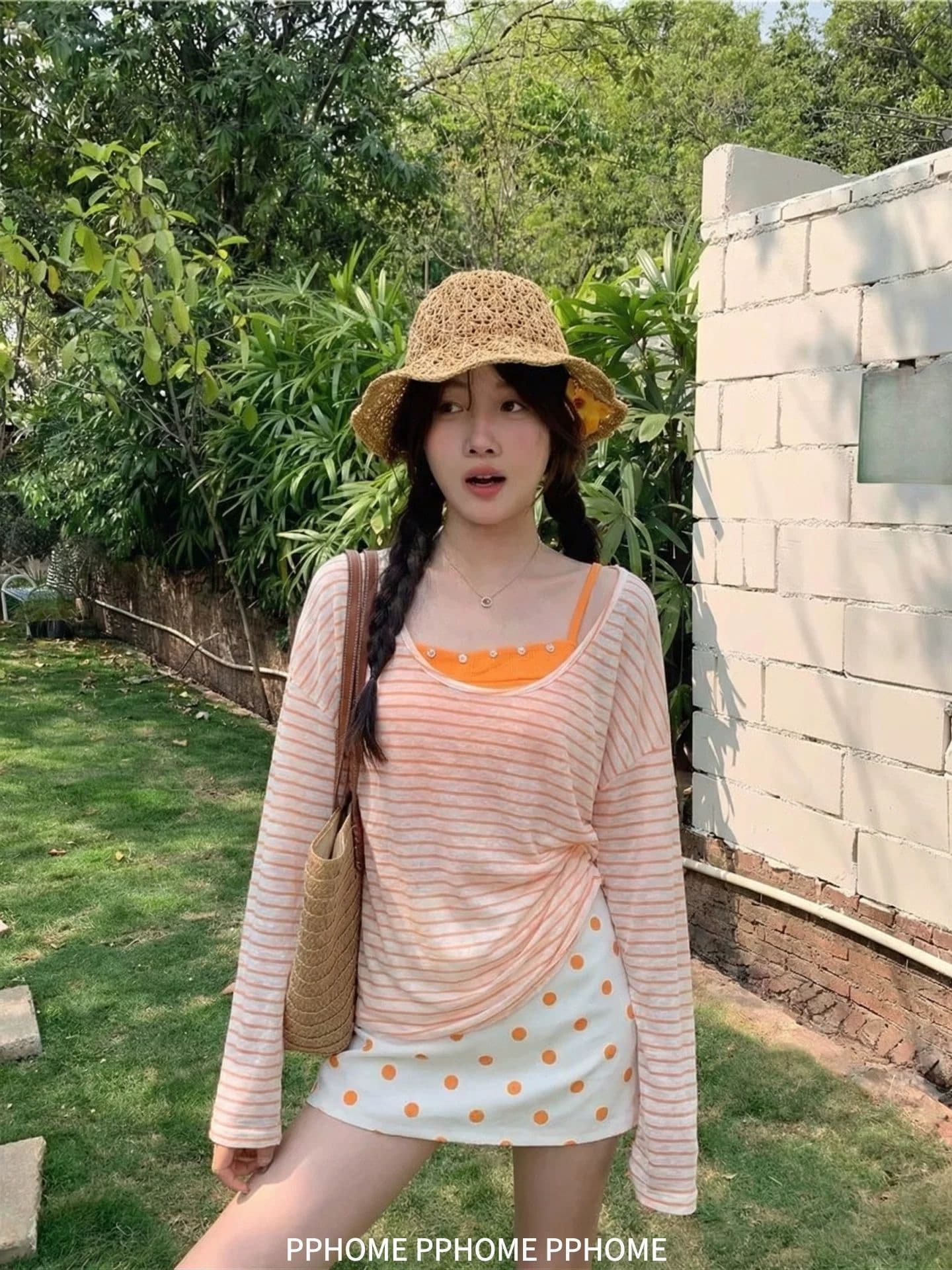 순수한 욕망 바람 긴팔 티셔츠 여성 투피스 세트 새로운 여름 루즈핏 블라우스 스트라이프 기본 셔츠 느긋한 바람 핫걸 맨위 상세 이미지 11