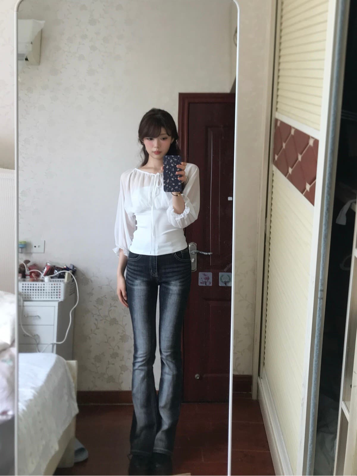 1 1 인 면 260 그램 패치워크 쉬폰 한 부서 레트로 마이크로 ~을 통해 패치워크 스트랩 작은 대중 맨위 상세 이미지 2