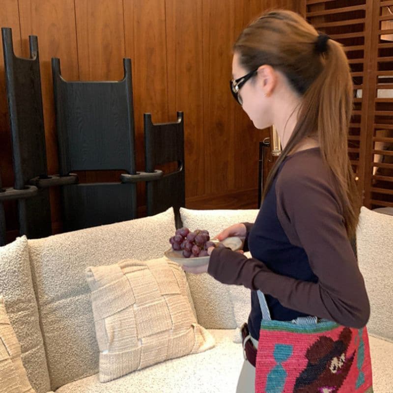 광저우 사람들 면 260 그램 이른 가을 한국 스타일 배색 소매 몸매 가꾸기 다용도 캐주얼 긴팔 티셔츠 만나는 작은 셔츠 맨위 여성 상세 이미지 1