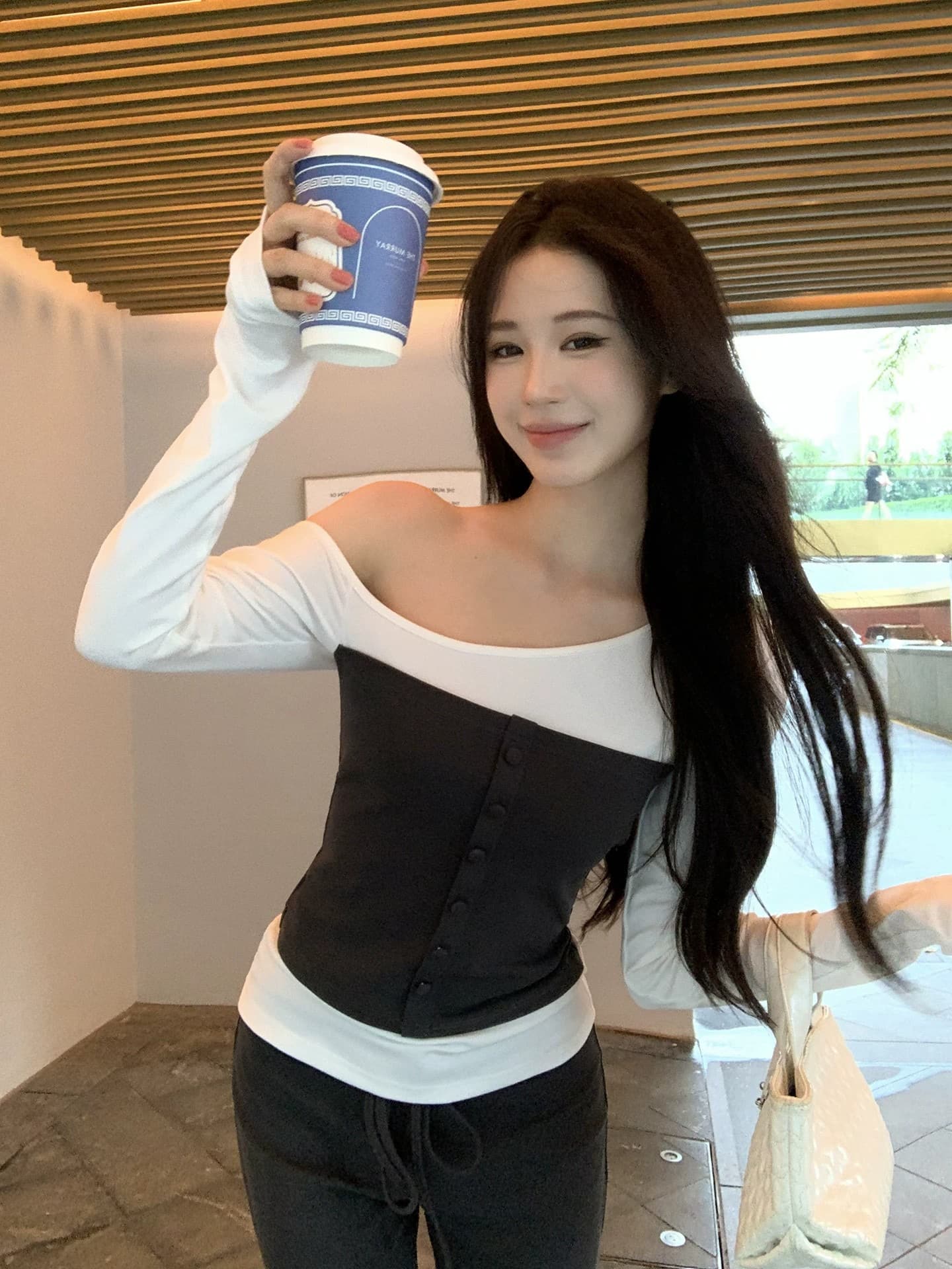 아름다운 40 사람들 면 260 그램 좋은 솜씨 바느실 11 바늘 가을 페이크 레이어드 슬림해 보이는 다용도 맨위 상세 이미지 7