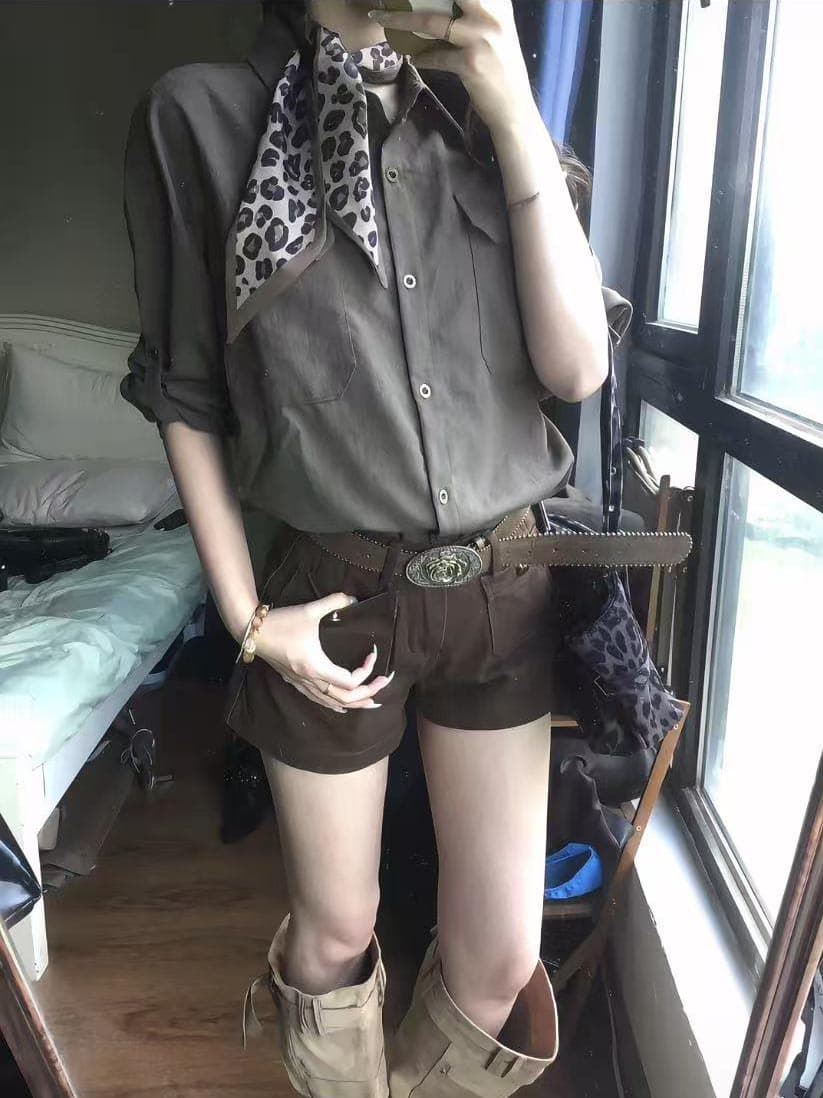 면 마 소재 고대 조기 센스 착용 가져 가라. 긴팔 셔츠 가을 느긋한 바람 루즈핏 셔츠 상세 이미지 8