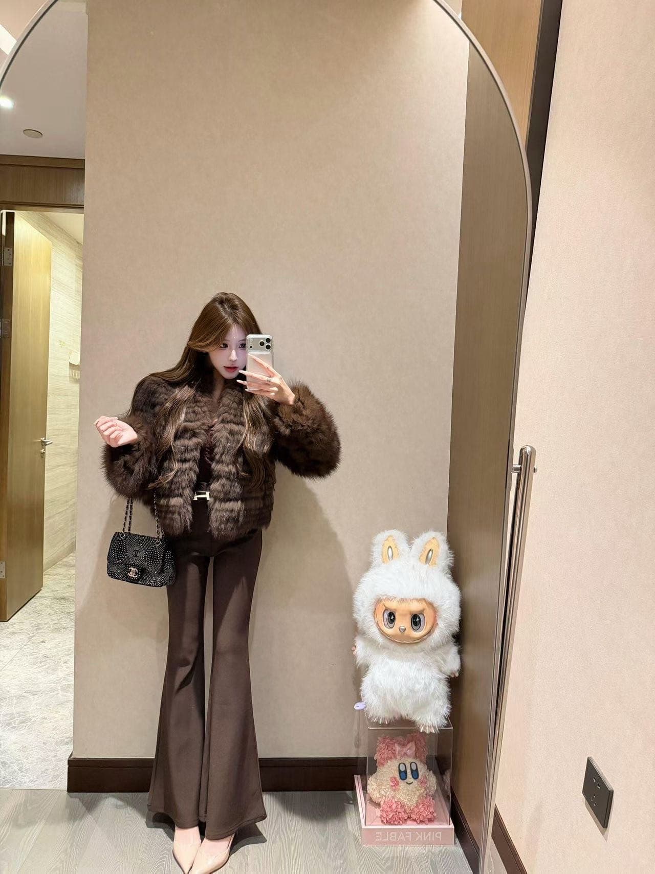 이른 가을 새로운 부츠컷 바지 벨트