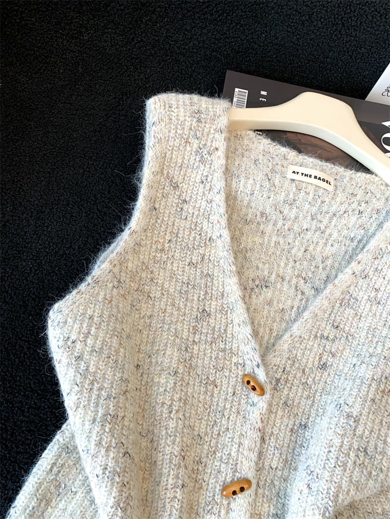 작은 샤넬 스타일 베스트 여성 뜨개질 스택 착용 어깨 조끼 이른 가을 한 부서 착용 가져 가라. 오래된 돈 바람 맨위 민소매 재킷 트렌디 상세 이미지 4