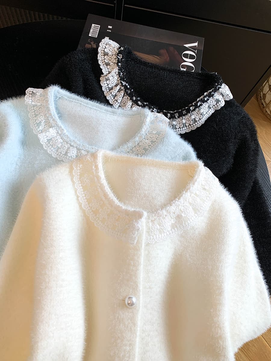 작은 샤넬 스타일 고급 센스 공예 비즈 박기 스웨터 오픈 가디건 여성 가을 겨울철 고유 한 Chic 아름다운 루즈핏 재킷 맨위 상세 이미지 29