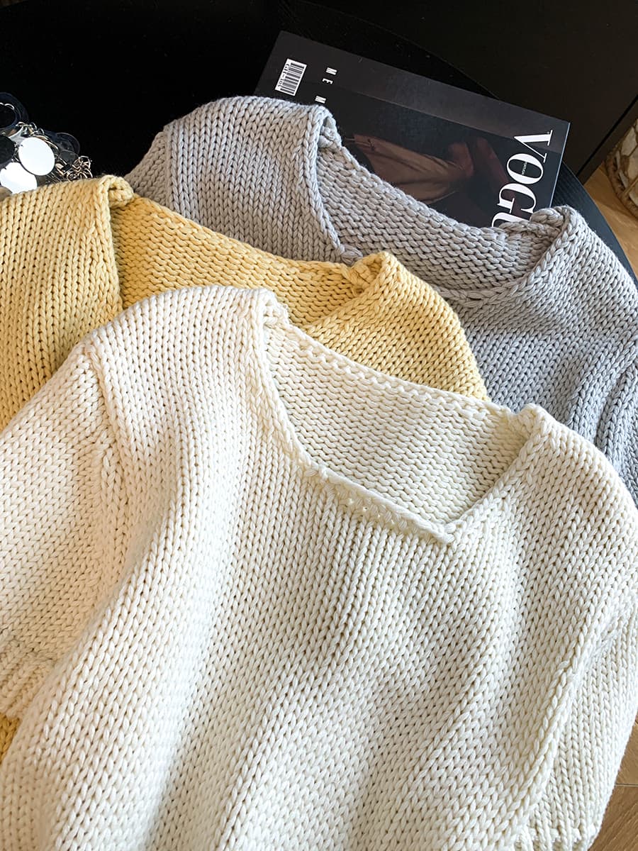 한국 스타일 부드러운 찹쌀 찹쌀 우유 화이트 광장 칼라 니트 스웨터 여성 패션 Chic 연령 감소 다용도 외국 가스 쇼트 스타일 맨위 ins 상세 이미지 29