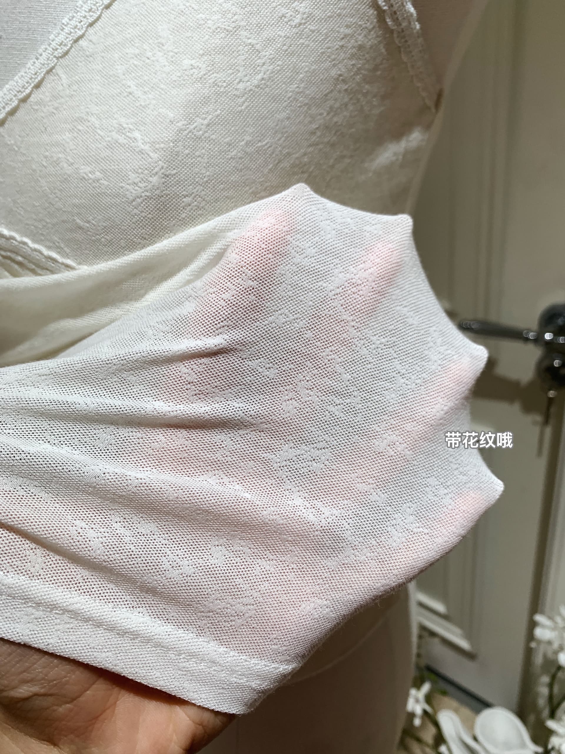 핑크색 쌀 화이트 이중층 디자인 나비 매듭 슬립 인사이드 잡아라. 의류 상세 이미지 4