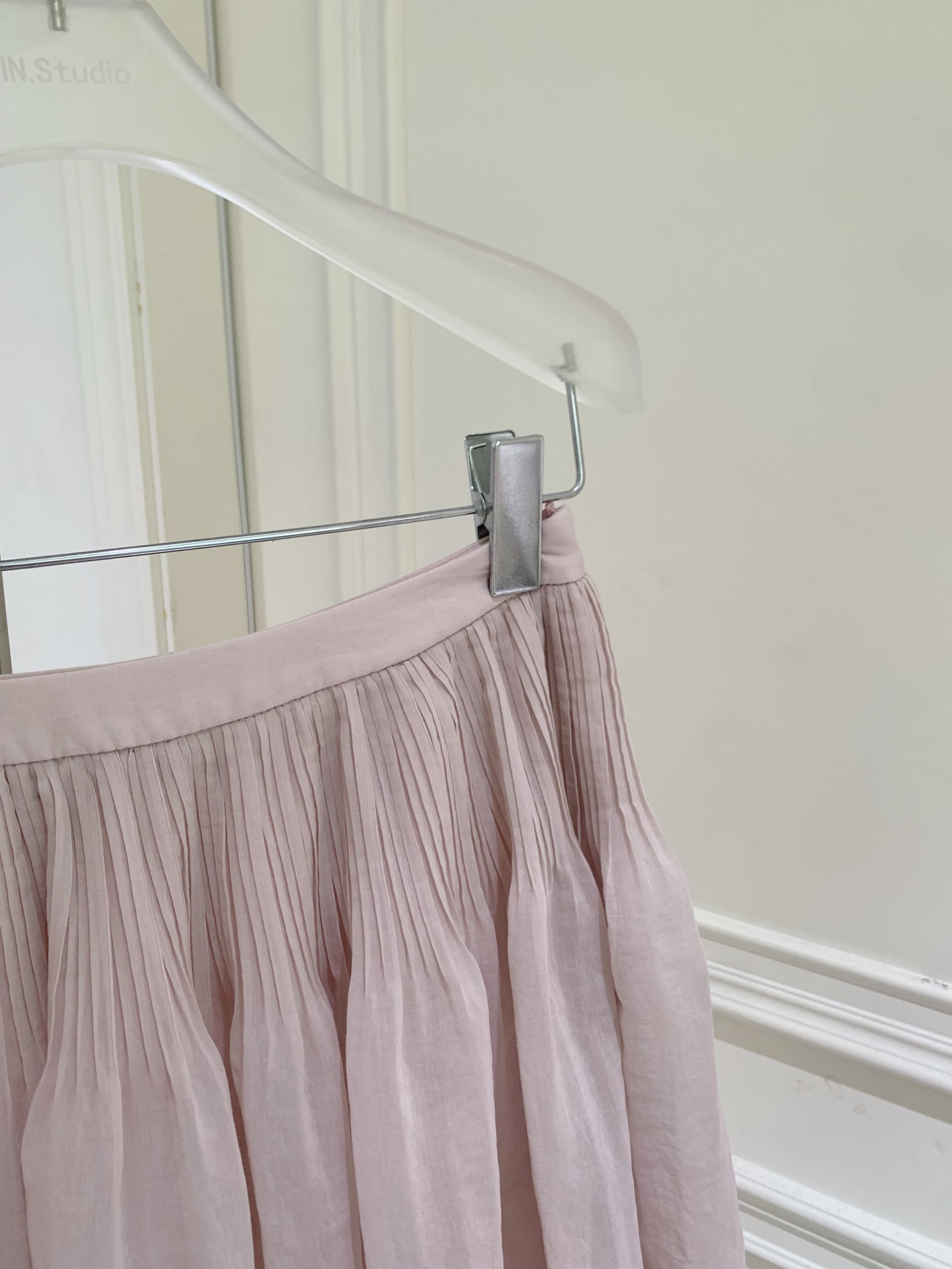 puki 클래식 무거운 작업 발레 퍼프 우산 치마 단어 Pleat Tulle 미니멀리즘 반신 스커트 상세 이미지 16