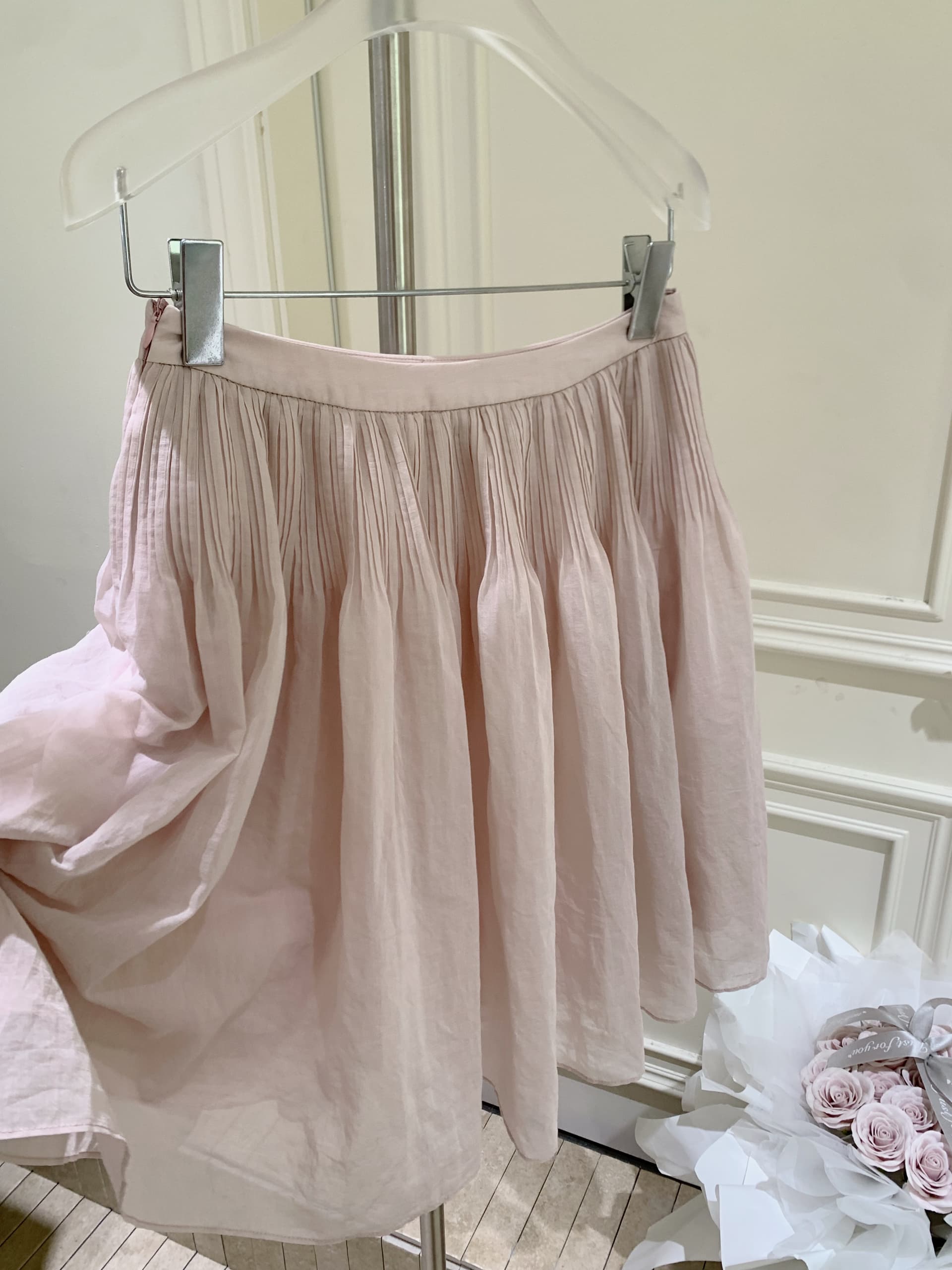 puki 클래식 무거운 작업 발레 퍼프 우산 치마 단어 Pleat Tulle 미니멀리즘 반신 스커트 상세 이미지 17