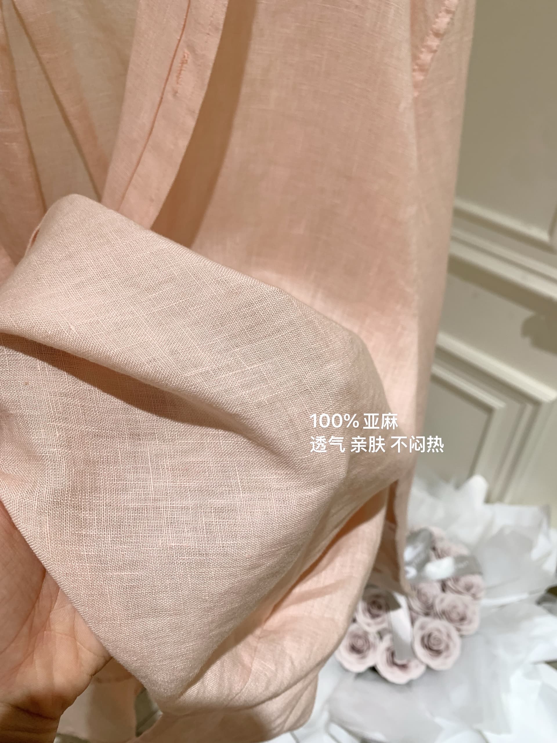 eewen la mode 노란 피부 엄격한 선택 부드럽게 하다 색조 여름 햇빛 100 아마 셔츠 상세 이미지 12
