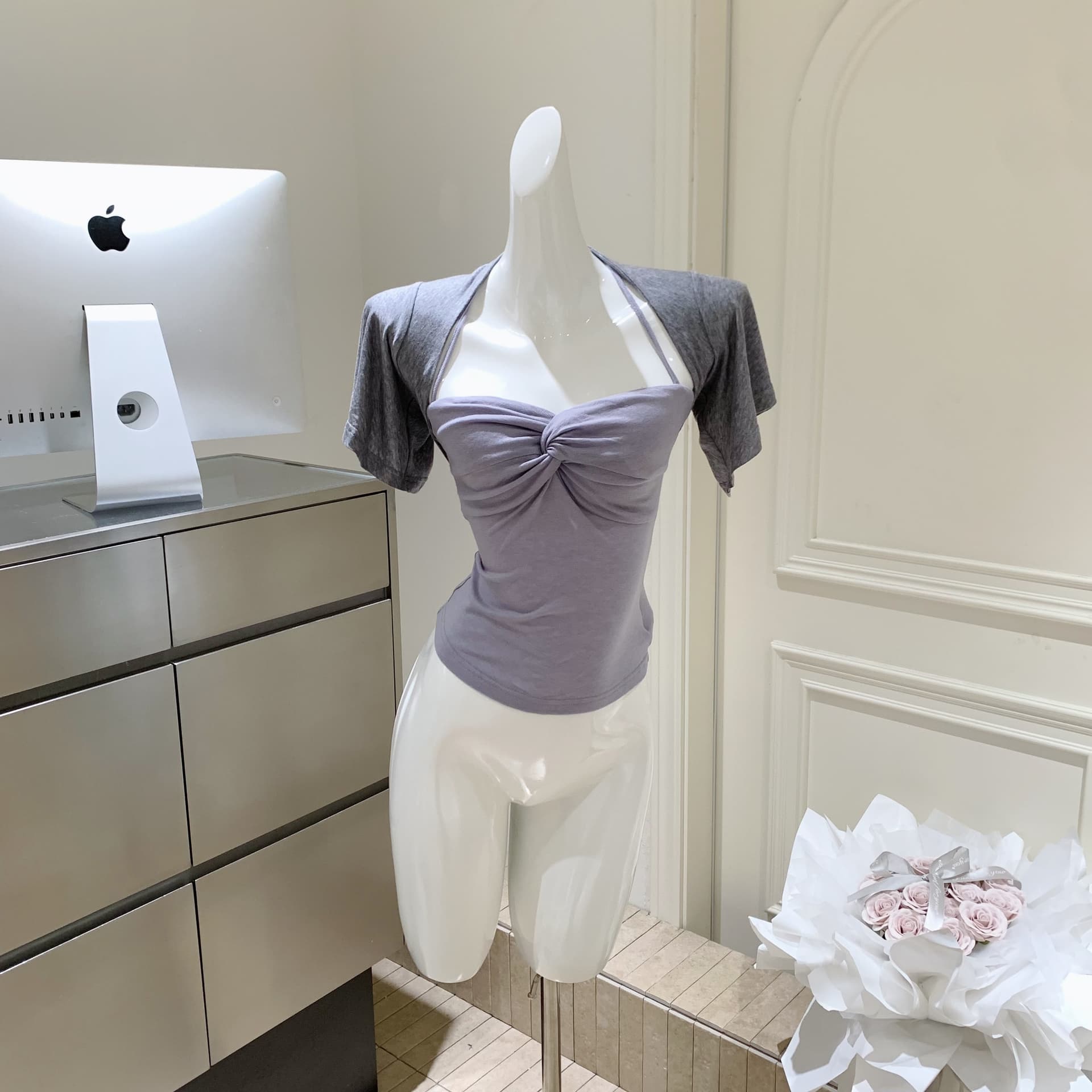 skk store 발레 연습 객실 슈퍼 부드러운 피부 센스 주간 실크 양모 순수한 욕망 트위스트 Pleat 행침 목 슬립 숄 여성 이미지 3