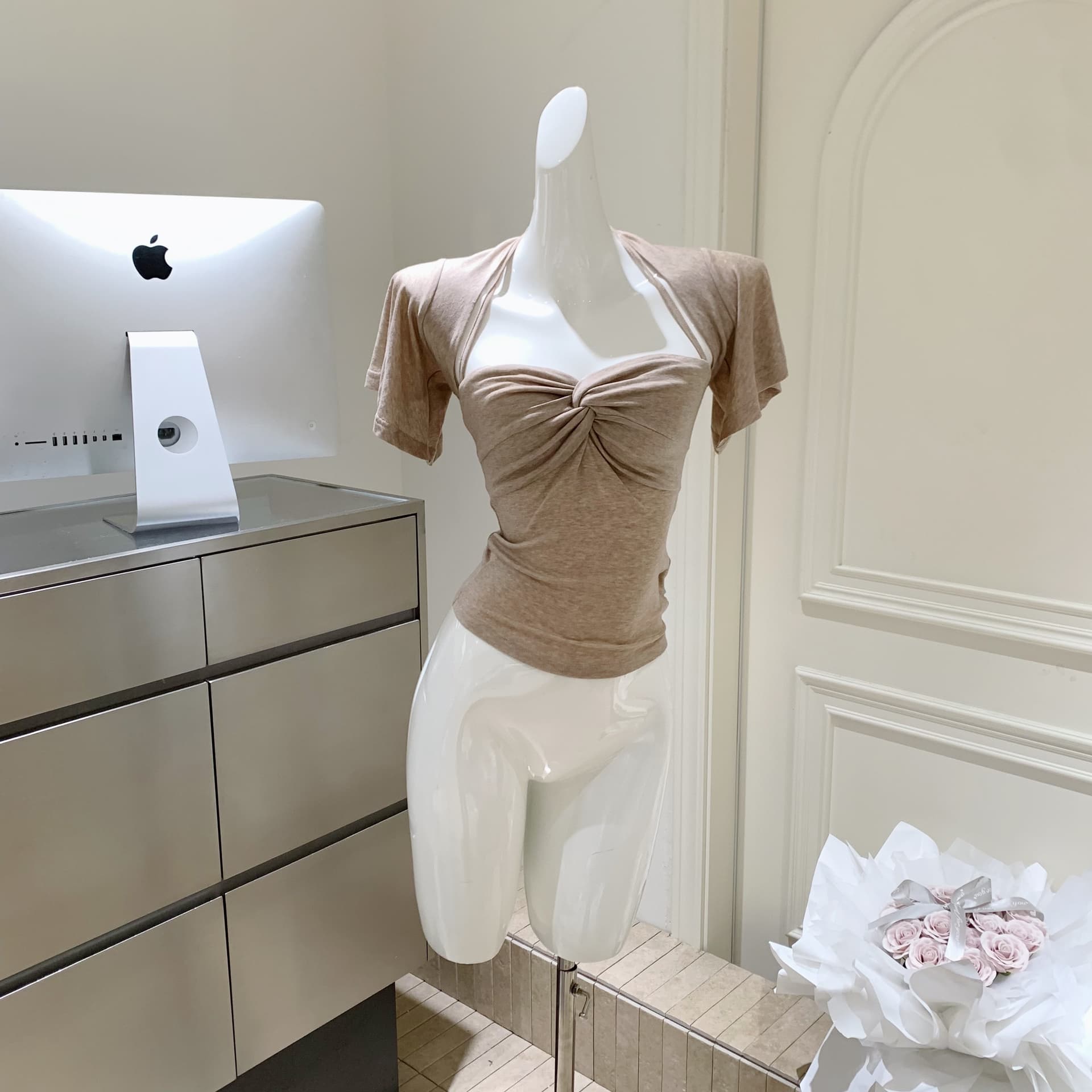skk store 발레 연습 객실 슈퍼 부드러운 피부 센스 주간 실크 양모 순수한 욕망 트위스트 Pleat 행침 목 슬립 숄 여성 이미지 4
