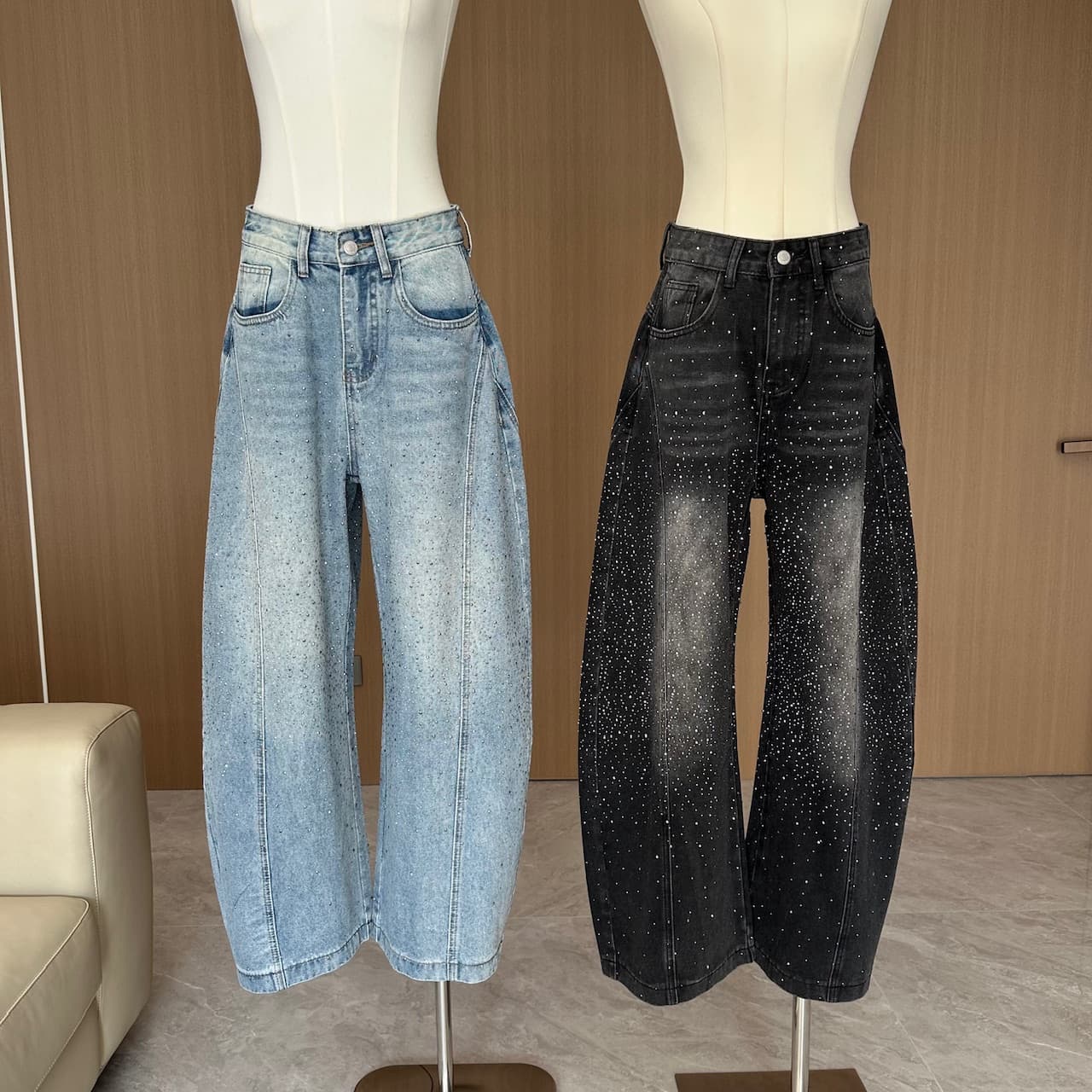 ydfstudio 작은 대중 똑똑한 스타 훈련 유럽 상품 높음 제품 무거운 작업 핫픽스 털이 있는 디자인 모통이 칼 청바지 상세 이미지 13