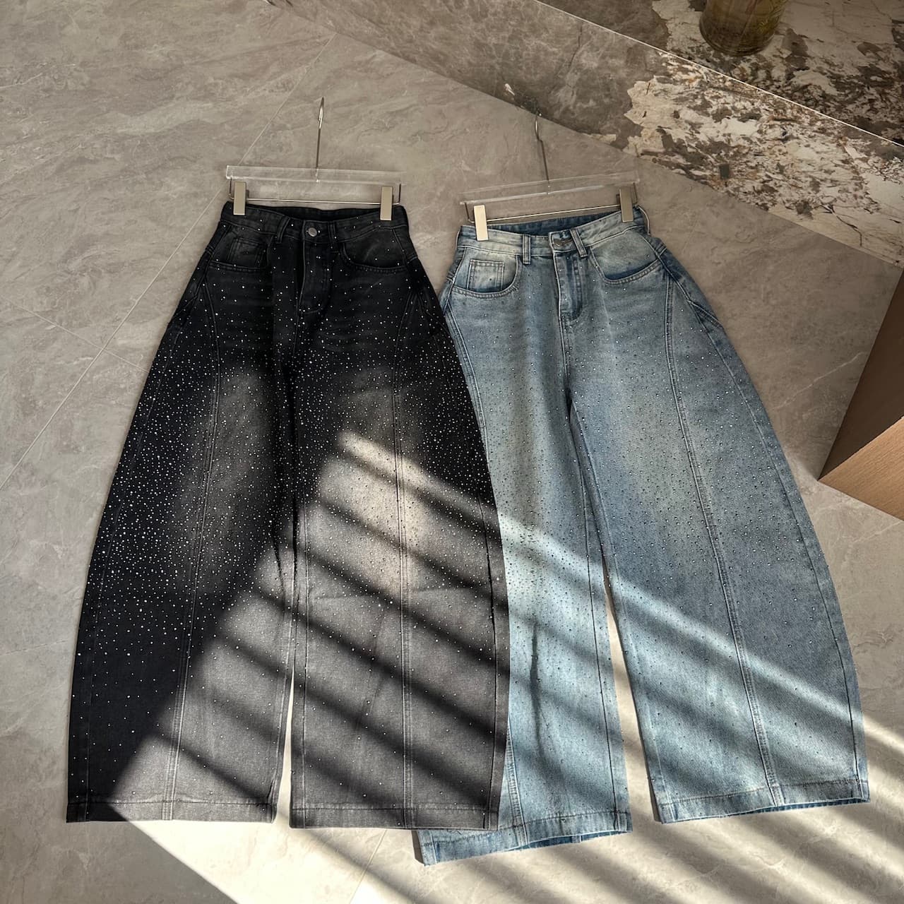 ydfstudio 작은 대중 똑똑한 스타 훈련 유럽 상품 높음 제품 무거운 작업 핫픽스 털이 있는 디자인 모통이 칼 청바지 상세 이미지 27