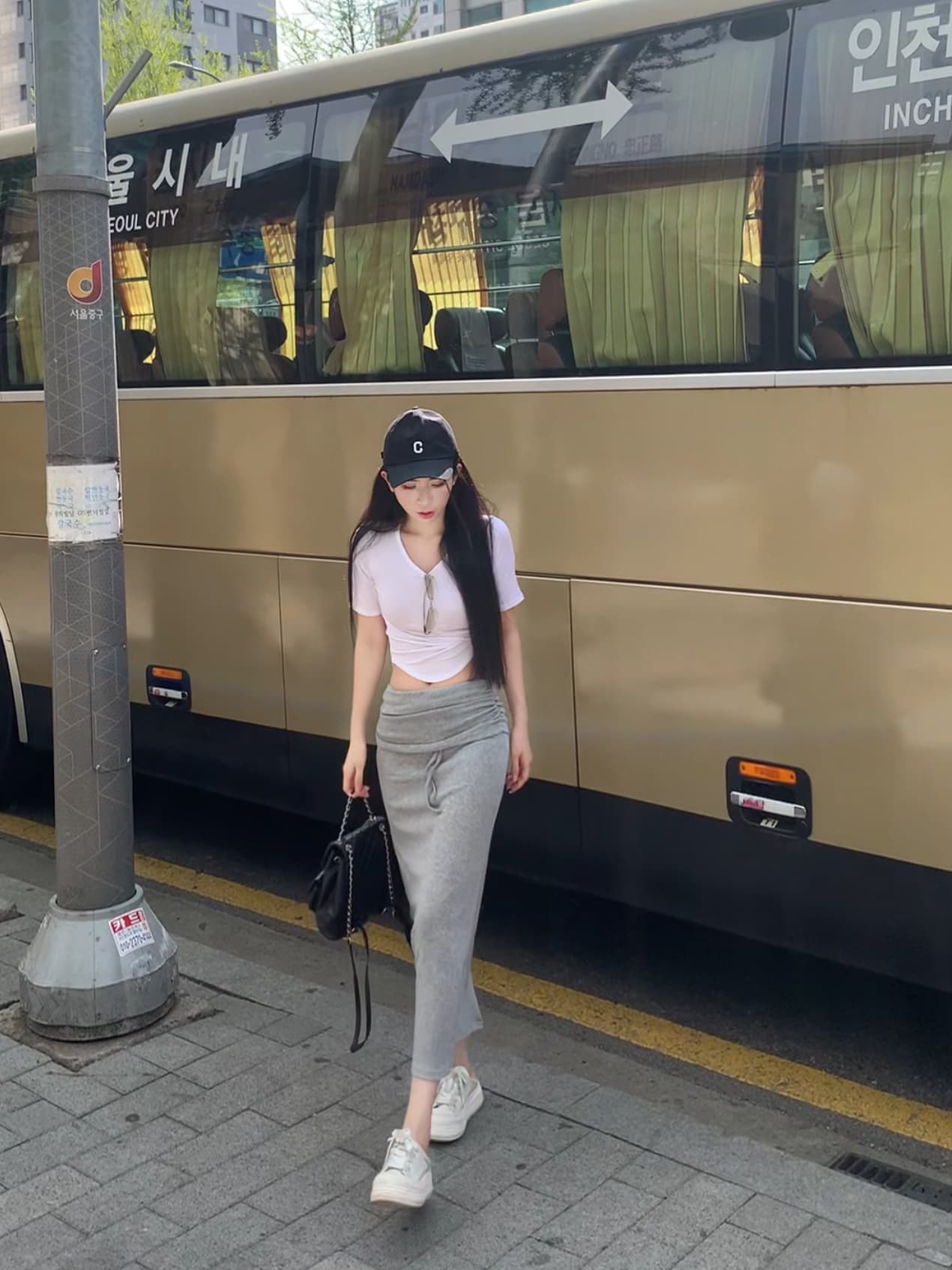 산소 센스 대 u 티셔츠 디자인 센스 뒤집다 측면 허리 머리 캐주얼 레이스업 반신 스커트 여성 펌프 로프 타이트 스커트 느긋한 롱 스커트 상세 이미지 28