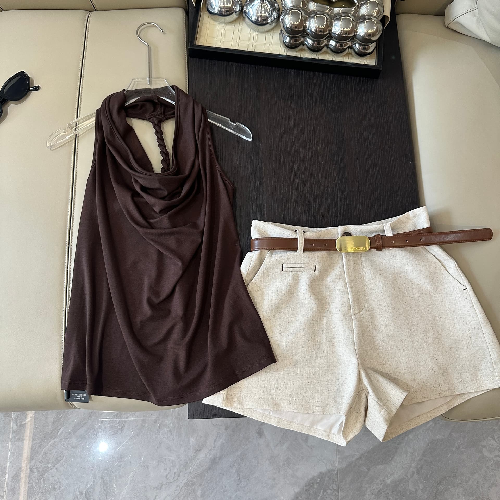 yoli 장 宥 이익 구름 제직 꿈 흔들다 칼라 행침 목 맨위 여성 여름 백리스 디자인 센스 작은 대중 품격 조끼 상세 이미지 5