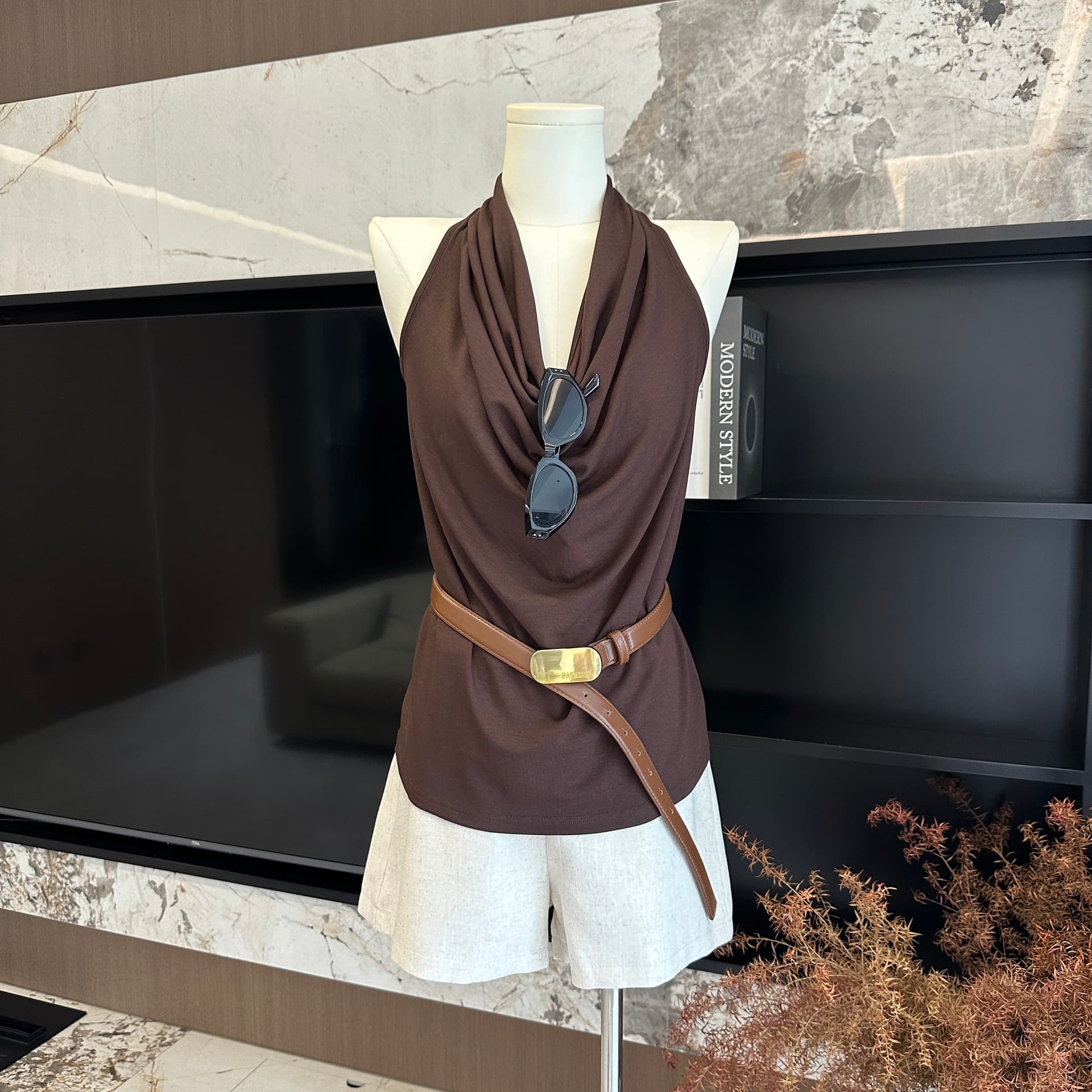 yoli 장 宥 이익 구름 제직 꿈 흔들다 칼라 행침 목 맨위 여성 여름 백리스 디자인 센스 작은 대중 품격 조끼 상세 이미지 18